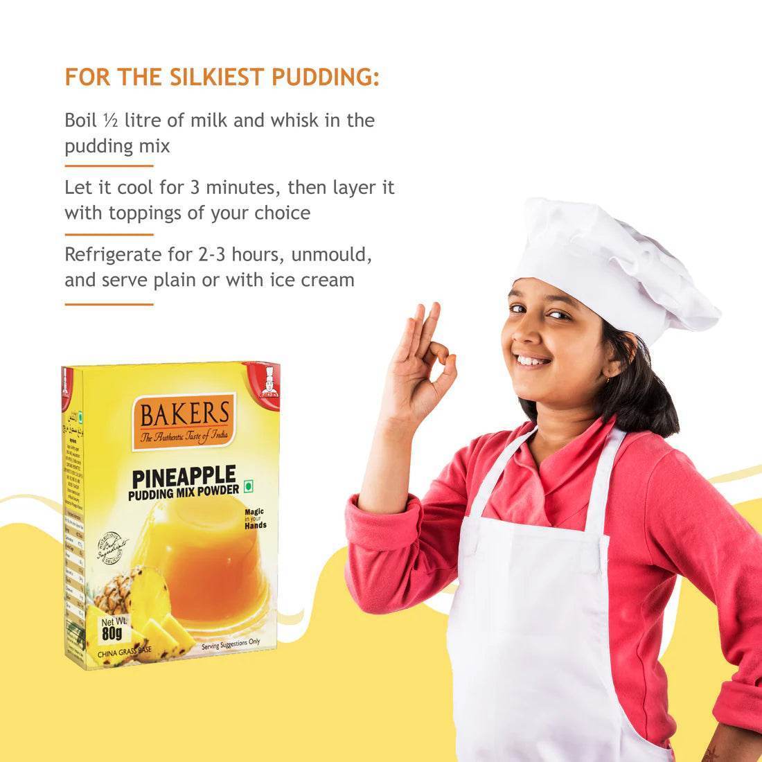 Custom COMBO 1 - BAKERS Pudding Mix Powder Mango + PISTA + Pineapple Flavour - Pluugin Store