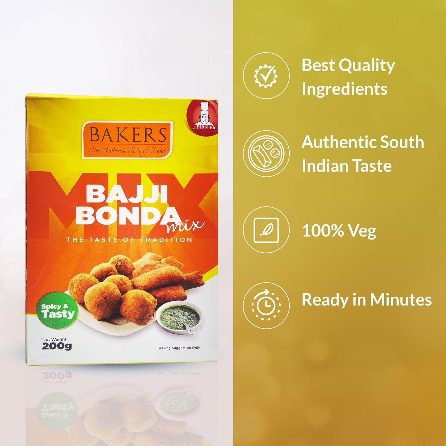 BAKERS Bajji Bonda Instant Mix Pack of 3 (200 gm x 3) - Pluugin Store