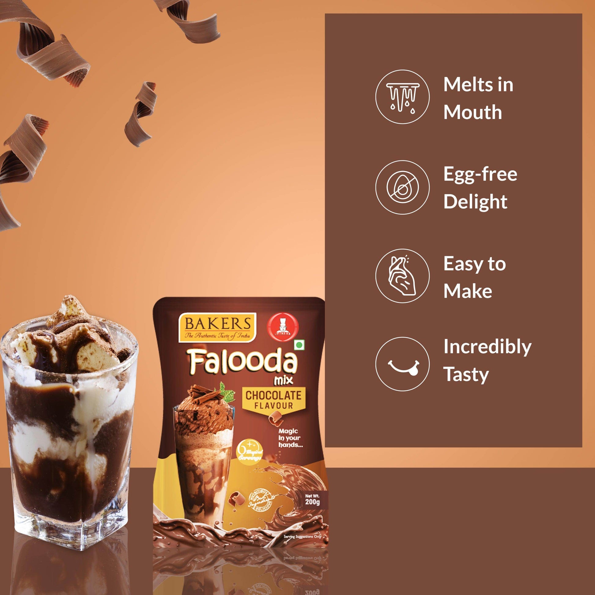 BAKERS Falooda Mix Powder Chocolate Flavour 200 gm - Pluugin Store