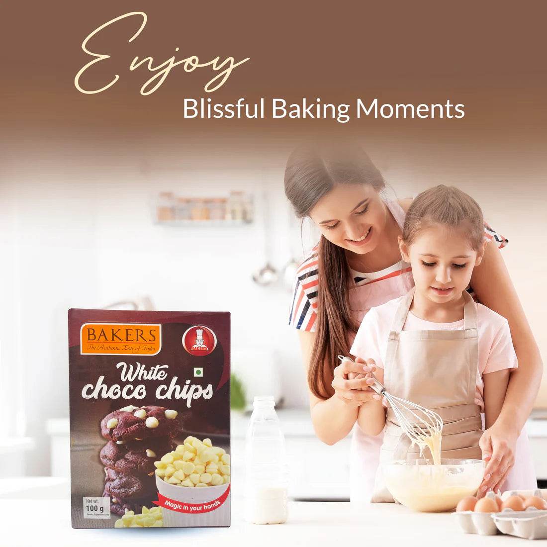 CAKE BAKE ESSENTIALS COMBO 18 - BAKERS White Choco Chips + Whipping Cream Vanilla+ Icing Sugar + ODDY ECO BAKE PAPER 7 INCH CIRCLE - Pluugin Store