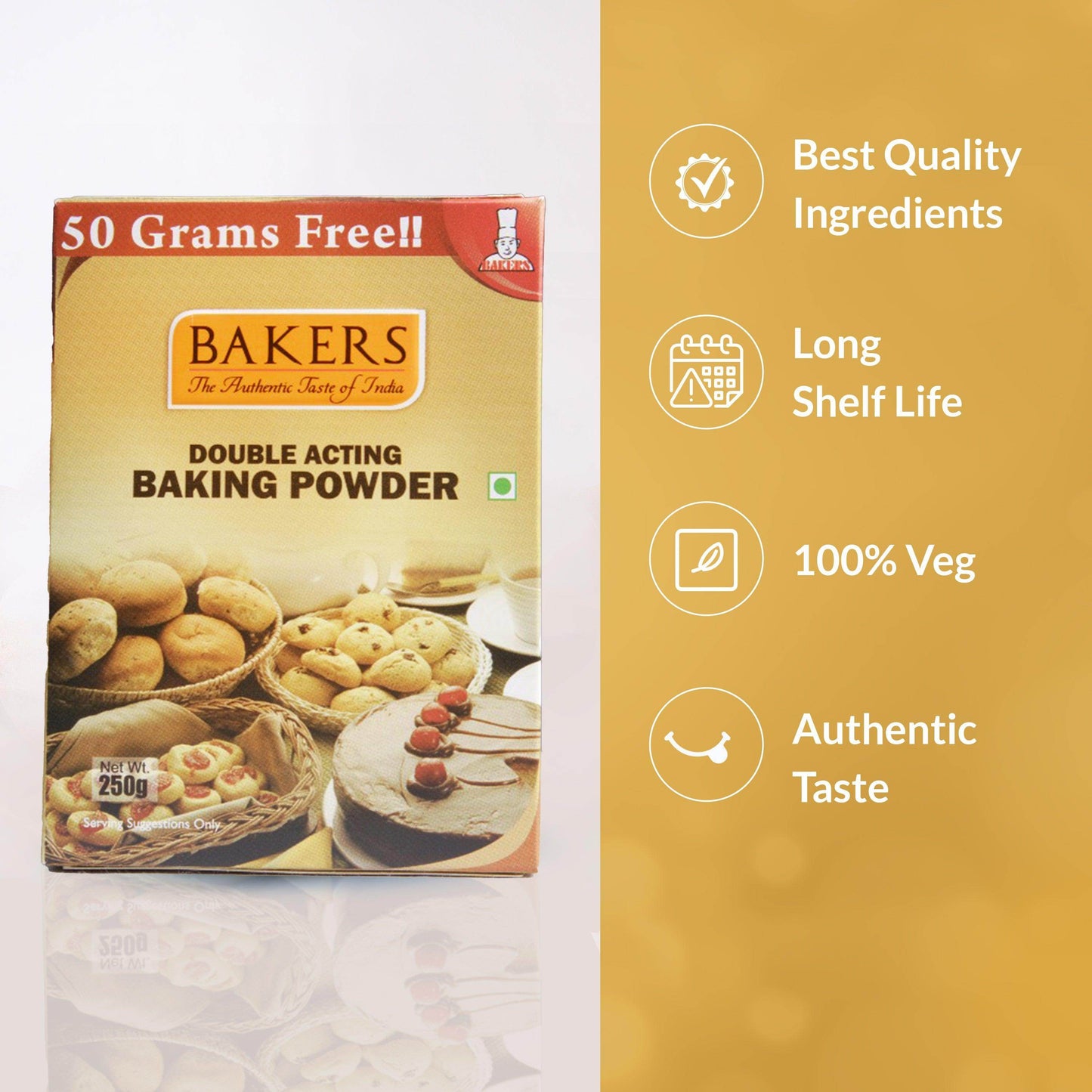 BAKERS Double Acting Baking Powder Pack of 3 (250 gm x 3) - Pluugin Store