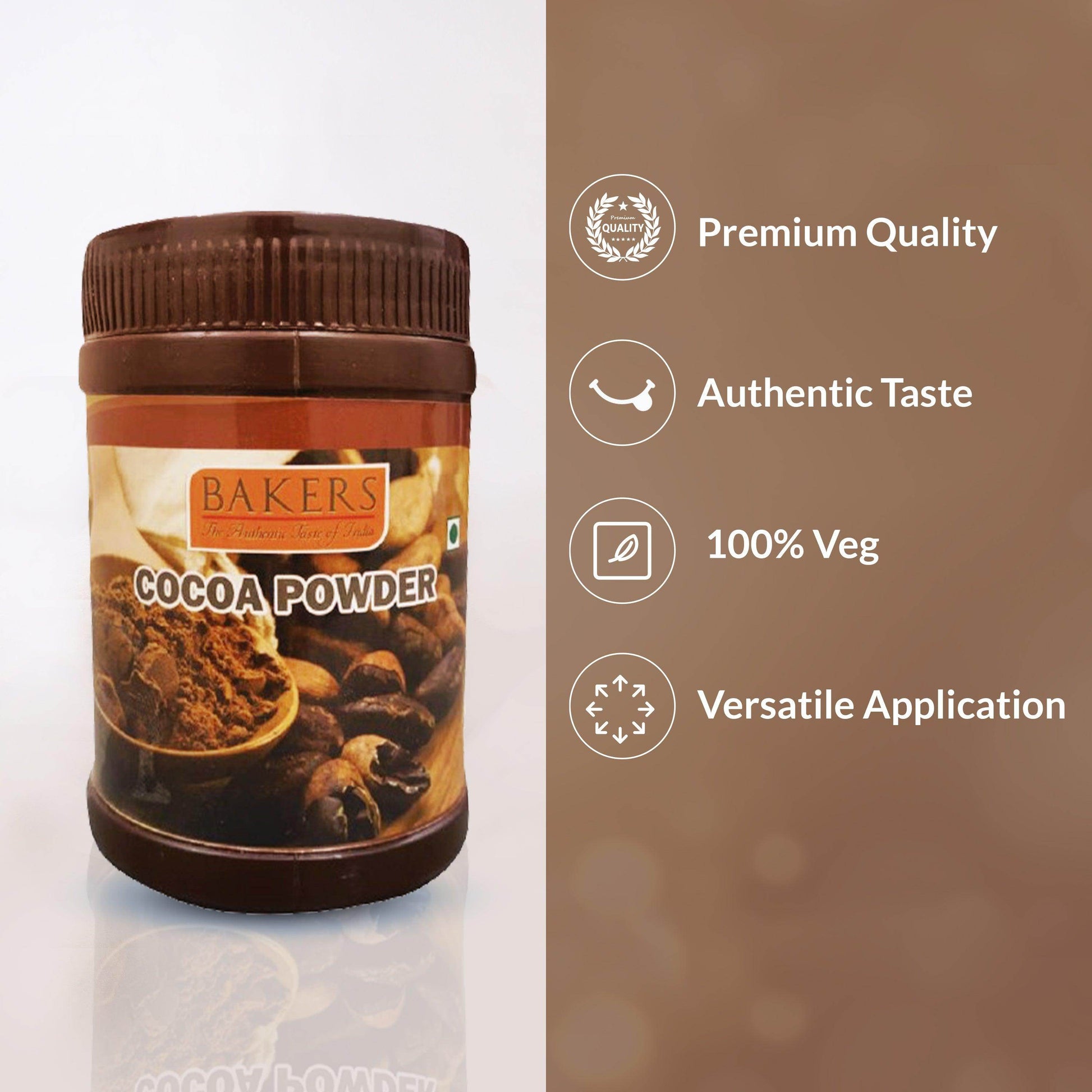 BAKERS Cocoa Powder Pack of 3 (100 gm Jar x 3) - Pluugin Store