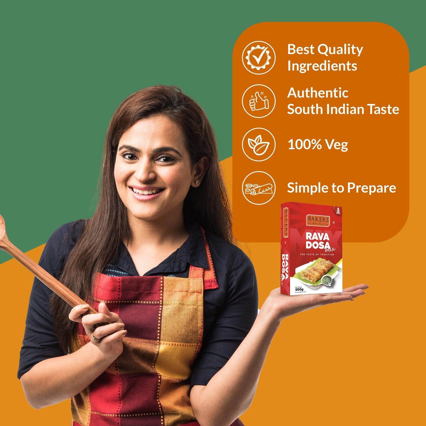 BAKERS Rava Dosa Mix Pack of 3 (500 gm x 3) - Pluugin Store