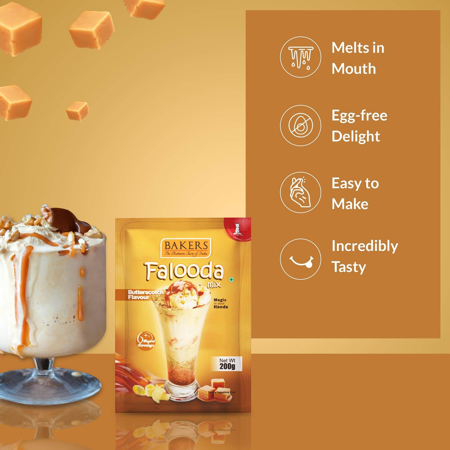 BAKERS Falooda Mix Powder Butterscotch Flavour 200 gm - Pluugin Store