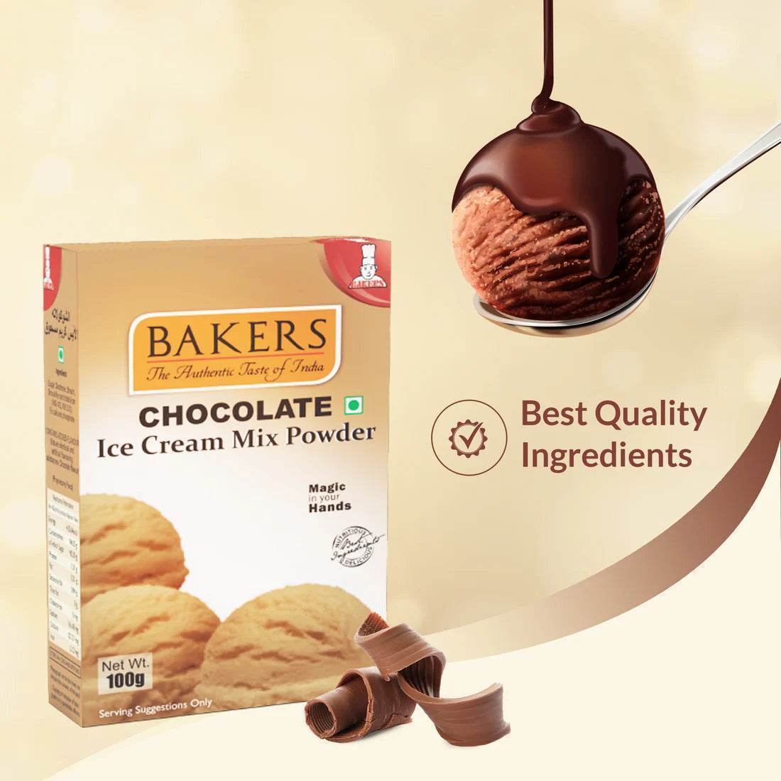 BAKERS Ice Cream Mix Powder Vanilla + Black Current + Mango + Chocolate Flavour Pack of 4 - Pluugin Store