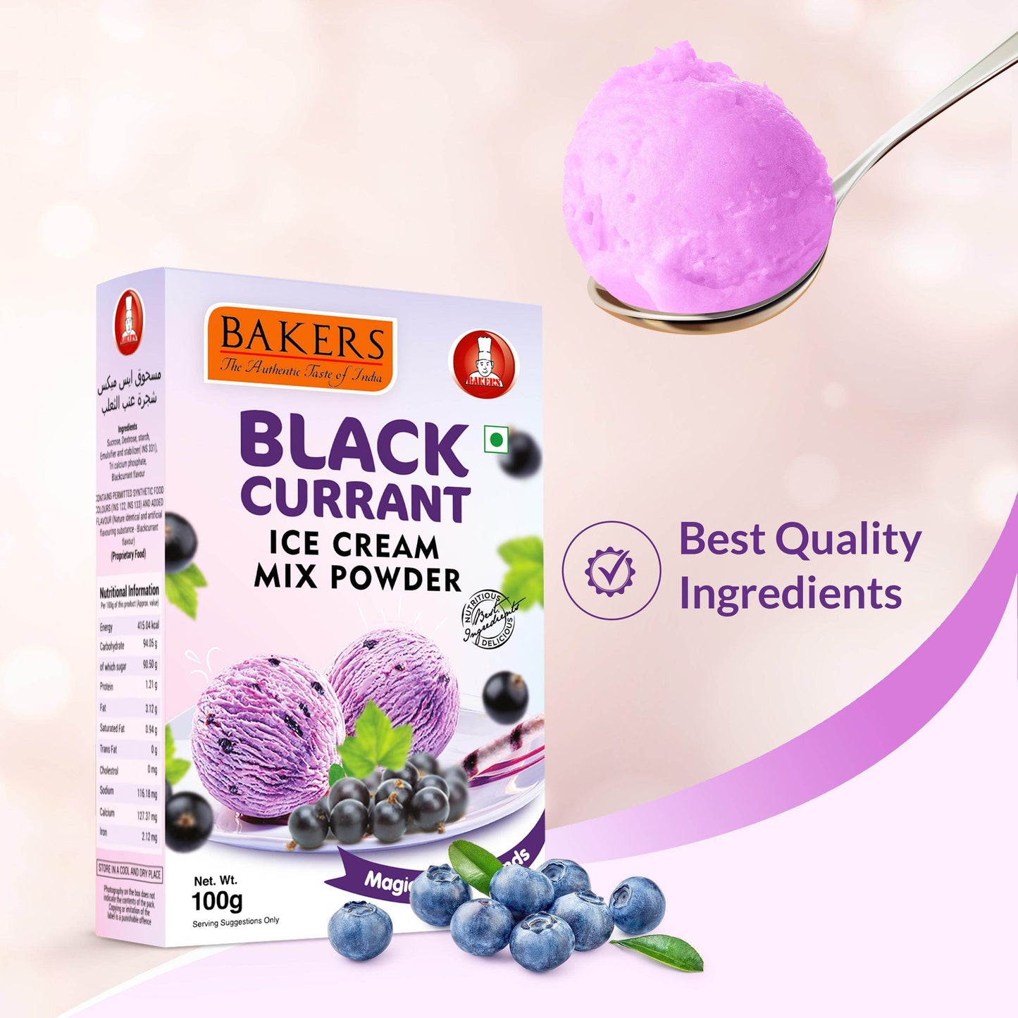 BAKERS Ice Cream Mix Powder Black Currant Flavour - Pluugin Store
