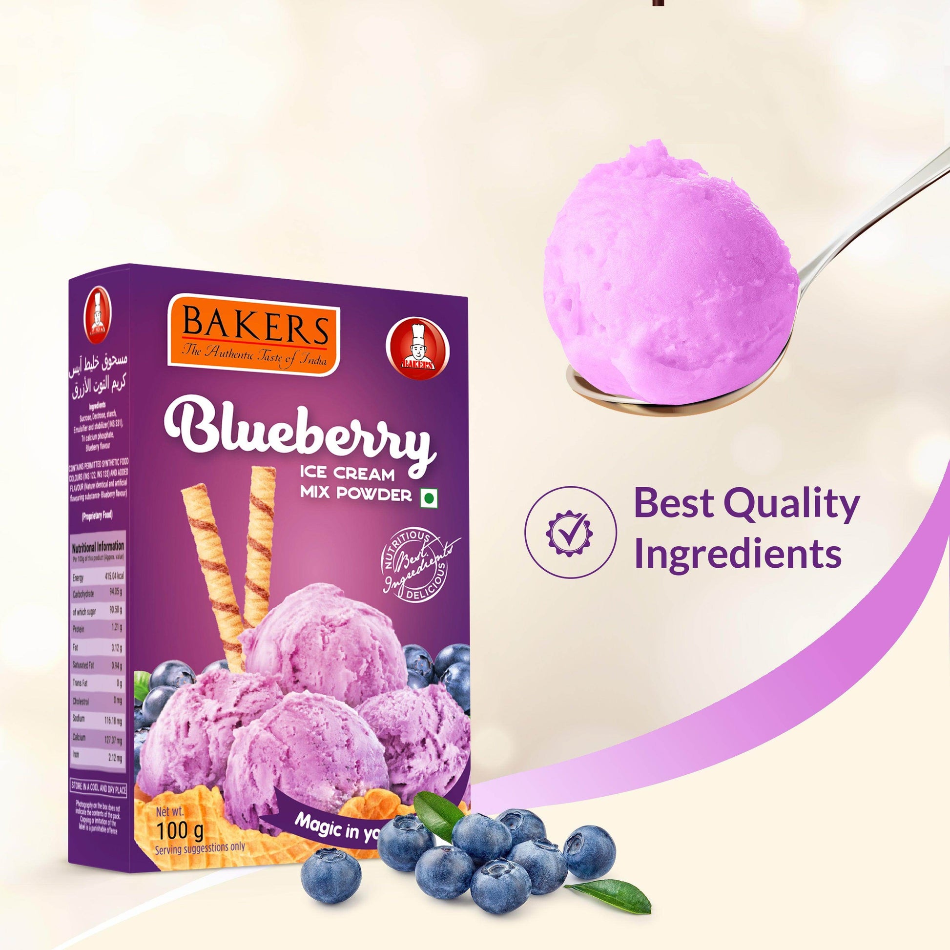 BAKERS Ice Cream Mix Powder Blueberry Flavour - Pluugin Store