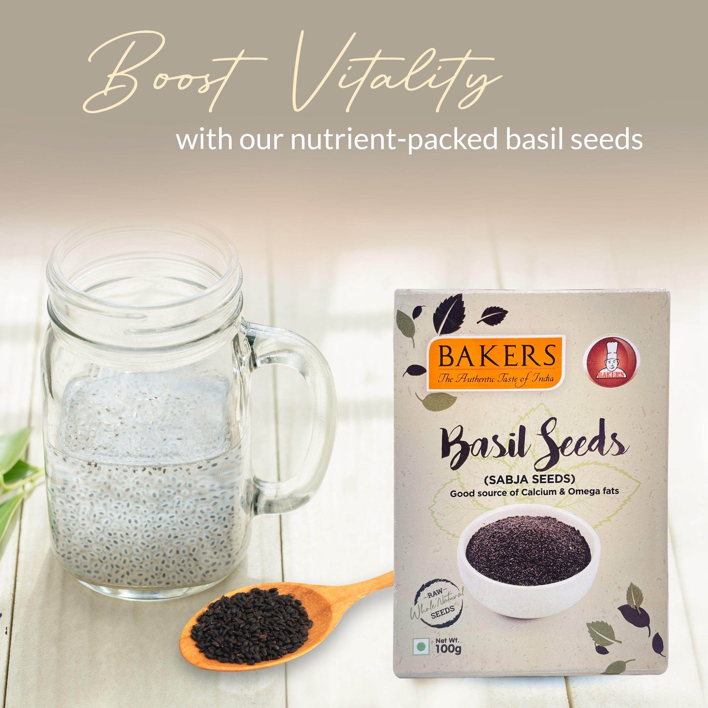 BAKERS Basil Seeds (Sabja Seeds) Pack of 3 (100 gm x 3) - Pluugin Store