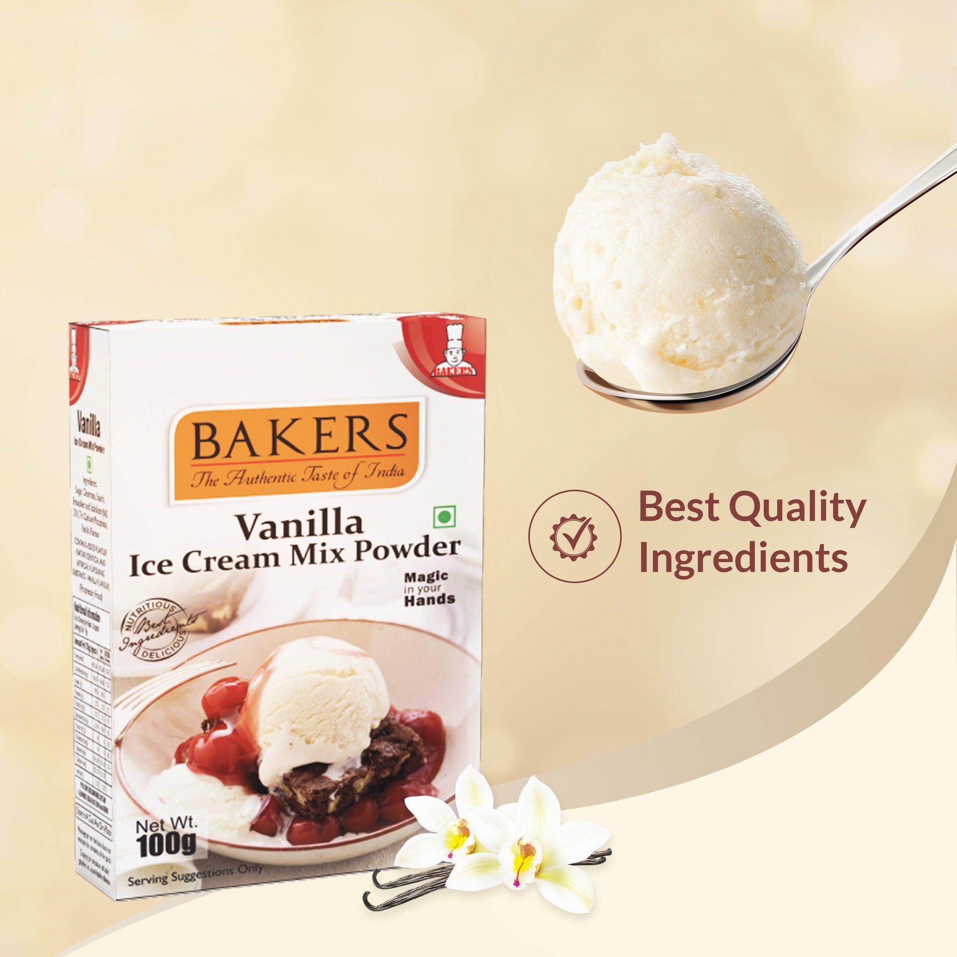 BAKERS Ice Cream Mix Powder Vanilla Flavour - Pluugin Store