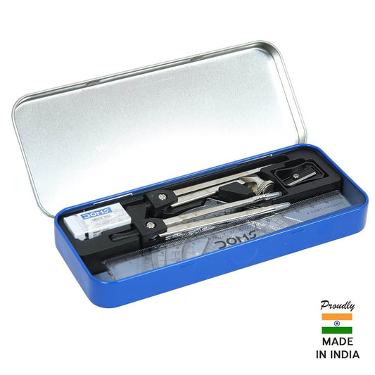 Doms Geommy Mathematical Drawing Instrument Box | Ensures Accuracy & Perfection | Geometry Box For Students | Set of 10 Instruments Pack of 1 - Pluugin Store