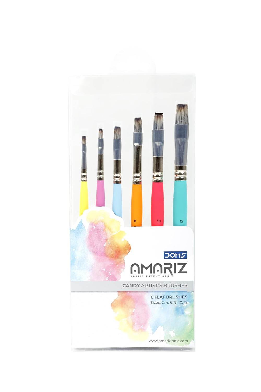 DOMS AMARIZ Candy Brush Flat Set of 6 | Sizes 2, 4, 6, 8, 10, 12 - Pluugin Store
