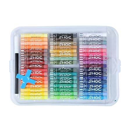 DOMS 50 Shades Oil Pastel With Case|Smooth Color Intermixing For Better Effect|Bright&Intense Colors|Free Scrapping Tool|Non-Toxic&Safe For Childrens|Pack Of 1|Multicolor - Pluugin Store