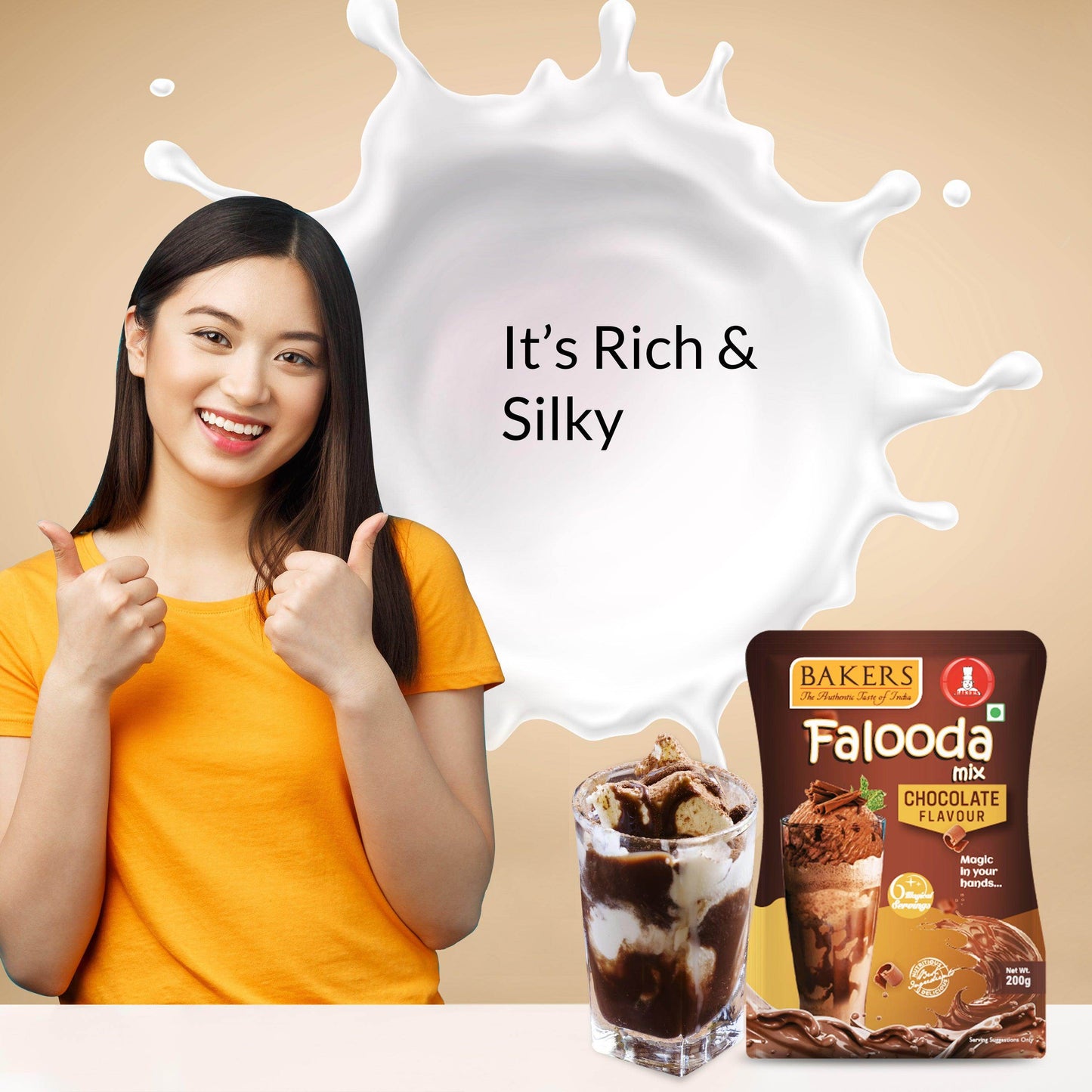 BAKERS Falooda Mix Powder Chocolate Flavour 200 gm - Pluugin Store