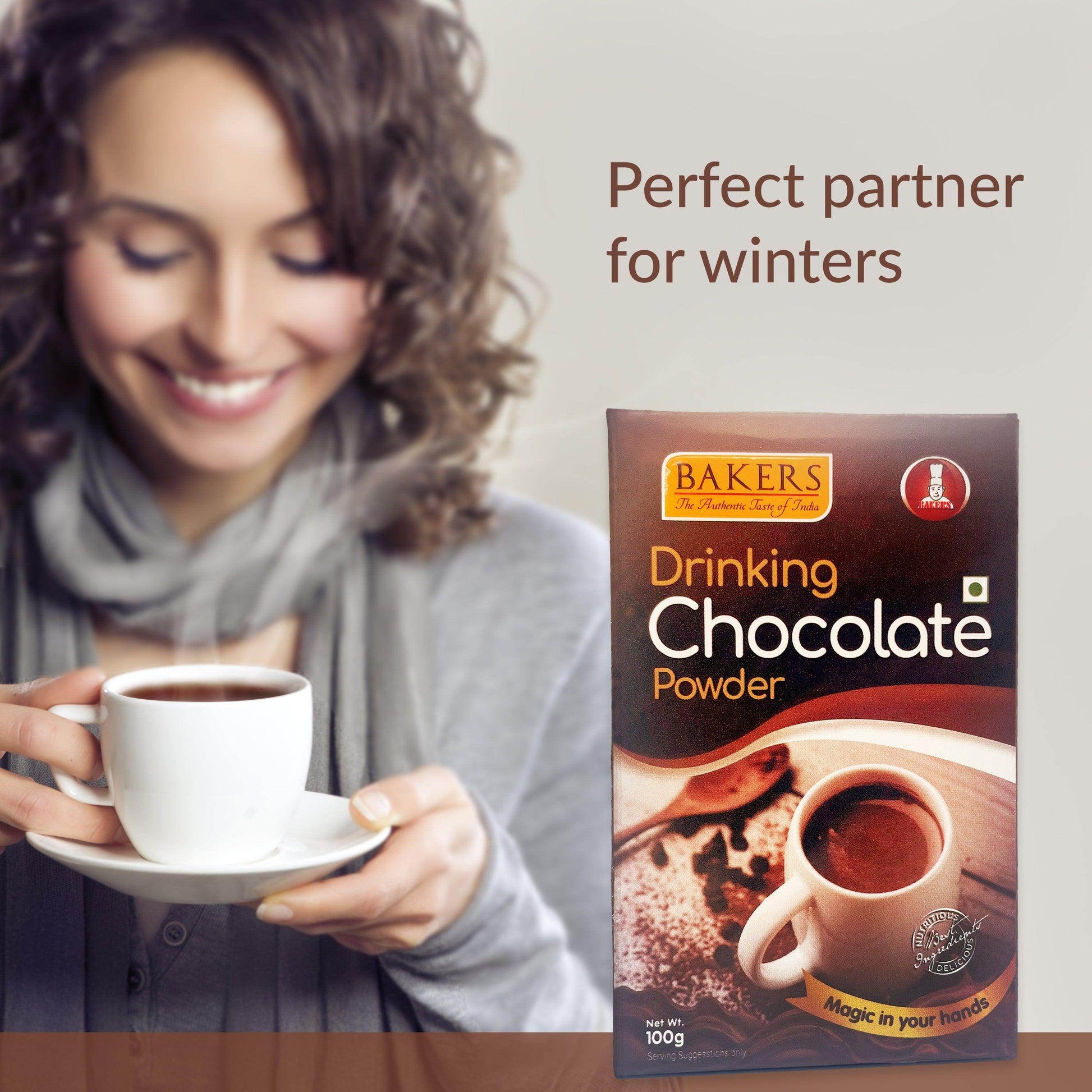 BAKERS Drinking Chocolate Powder Pack of 3 (100 gm x 3) - Pluugin Store