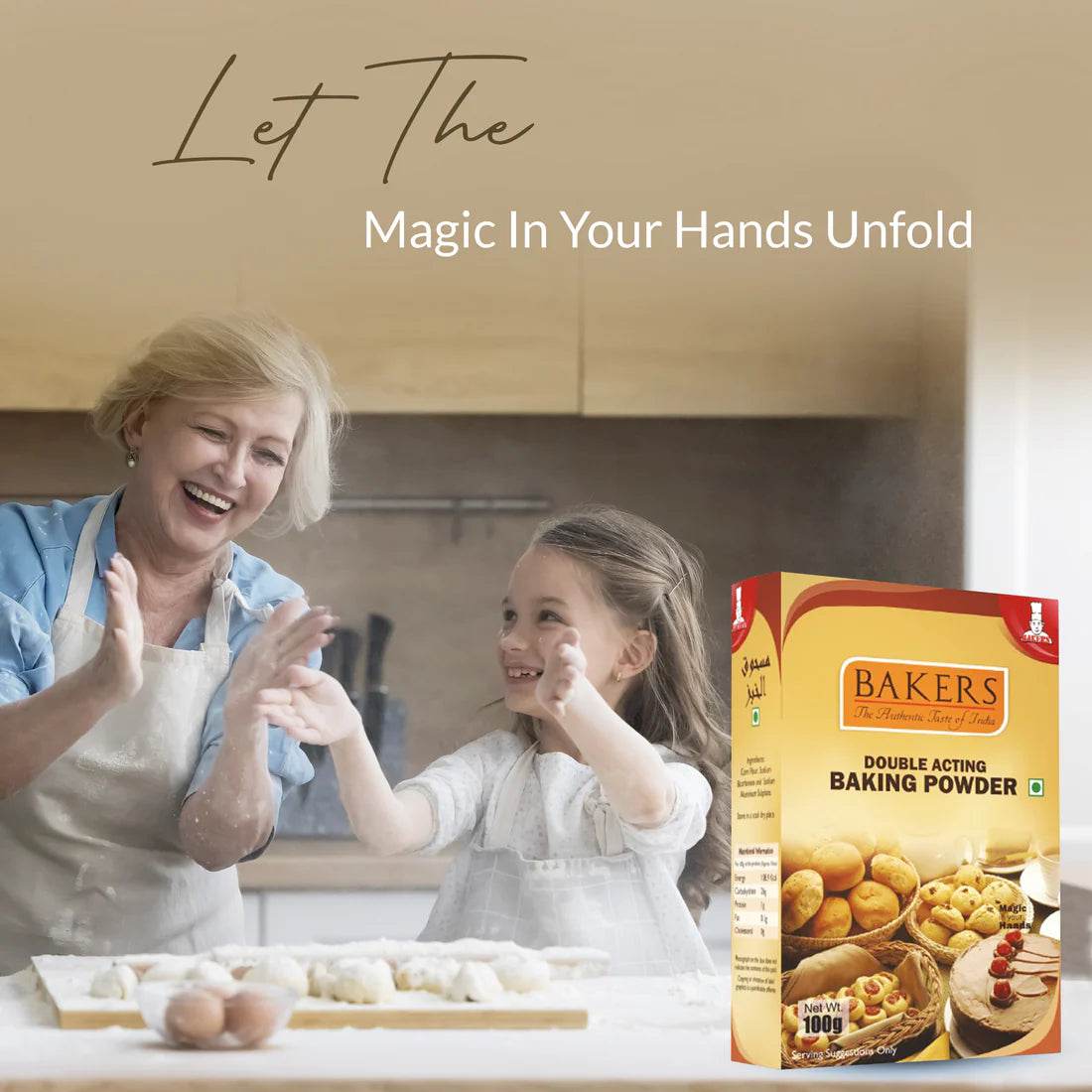 Bake Easy Essentials Pack 1 - BAKERS Baking Soda 100gm + BAKING POWDER 100gm+ INSTANT DRY YEAST 25gm + CITRIC ACID 50gm - Pluugin Store