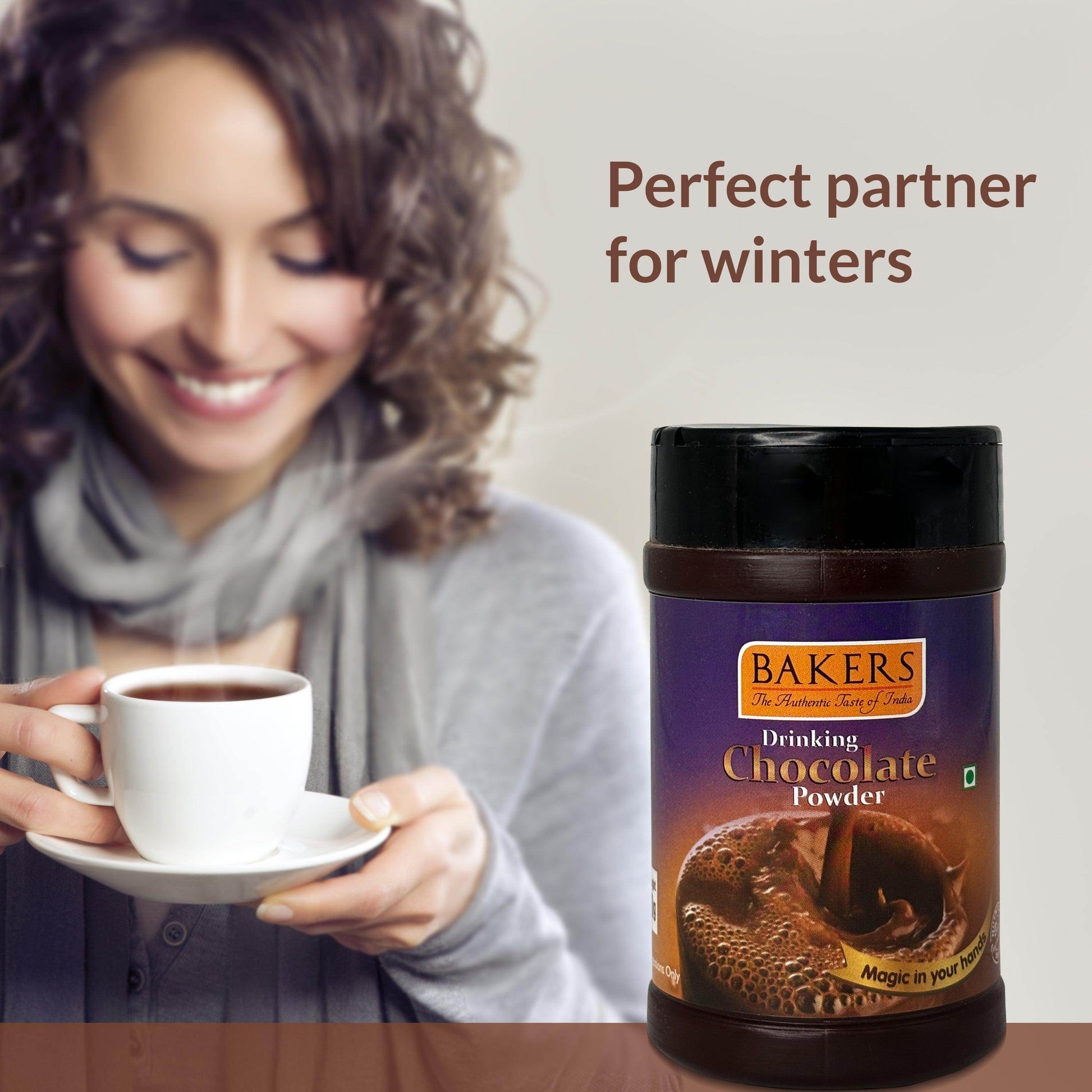 BAKERS Drinking Chocolate Powder Pack of 3 (100 gm Jar x 3) - Pluugin Store