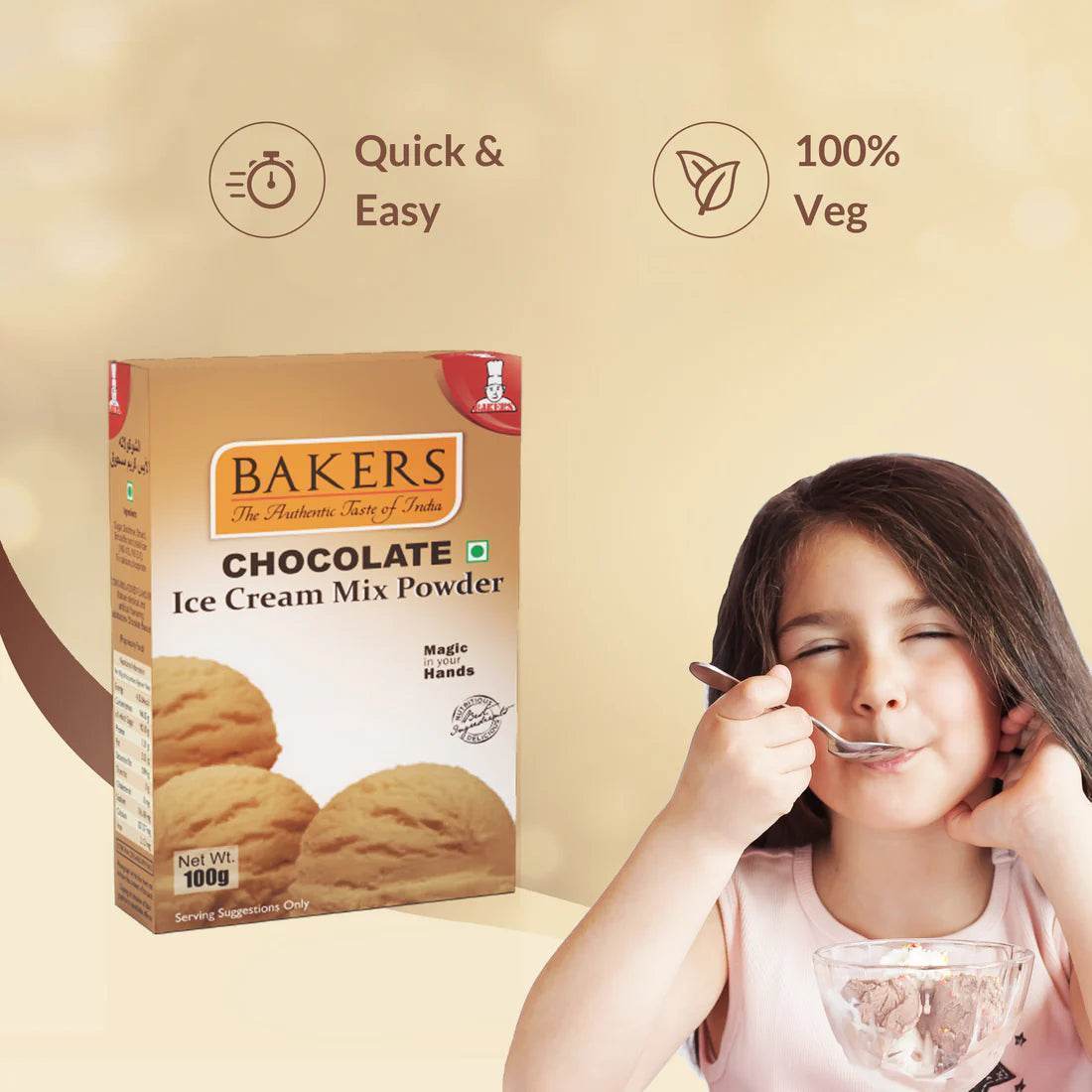 BAKERS Ice Cream Mix Powder Vanilla + Black Current + Mango + Chocolate Flavour Pack of 4 - Pluugin Store