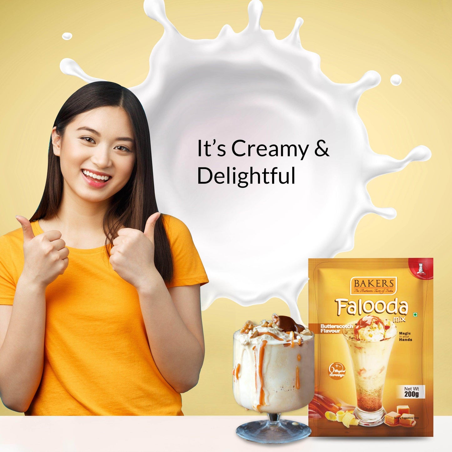 BAKERS Falooda Mix Powder Butterscotch Flavour 200 gm - Pluugin Store