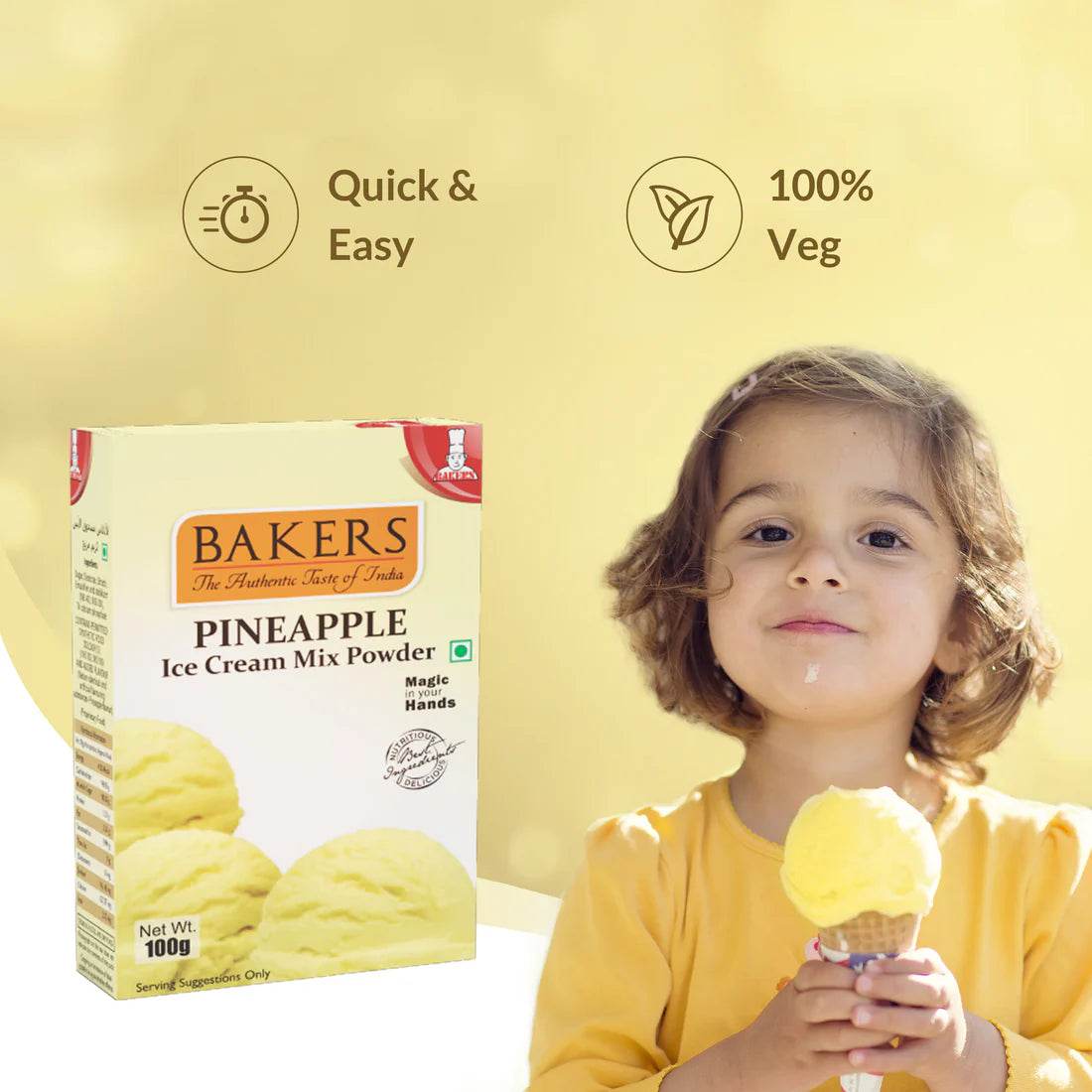 BAKERS Ice Cream Mix Powder Black Currant + Strawberry + Butter Scotch + Pineapple Flavour Pack of 4 - Pluugin Store