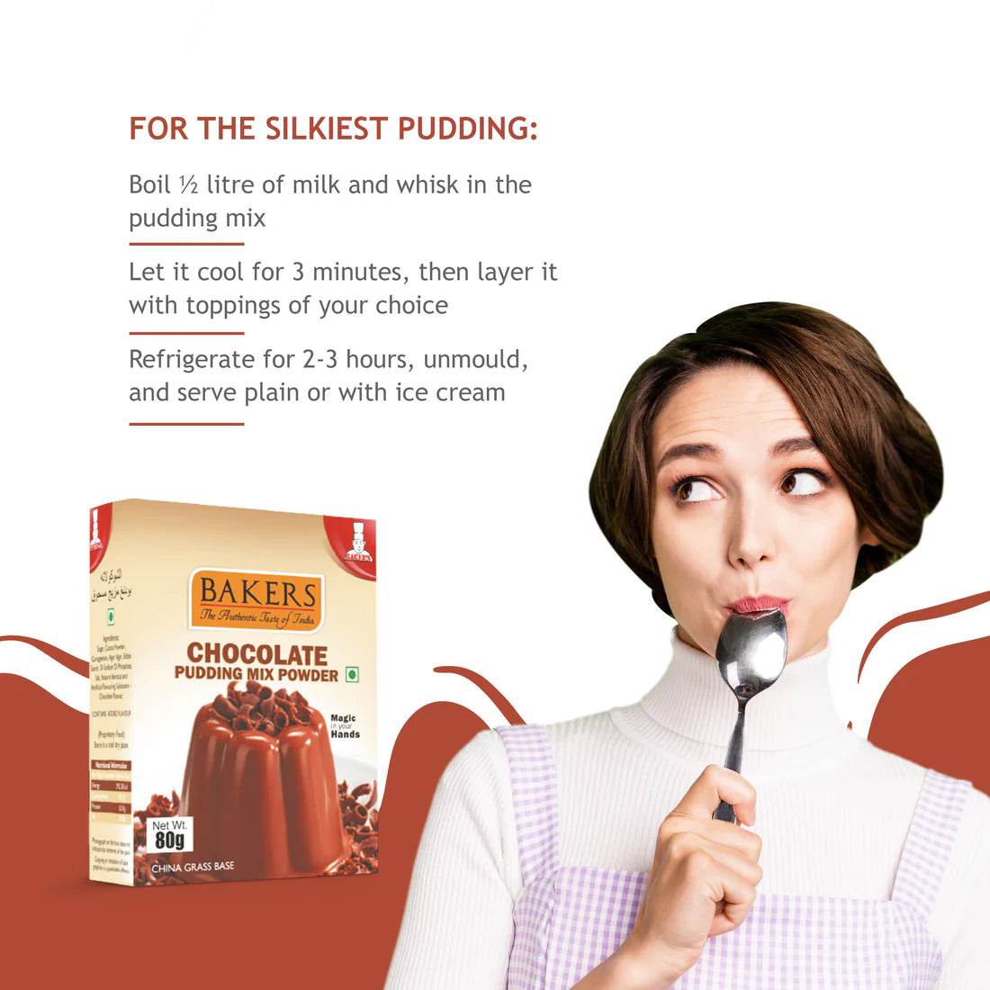 PUDDING DELIGHT COMBO 2 - BAKERS Pudding Mix Powder MANGO + CHOCOLATE+ Pineapple Flavour - Pluugin Store