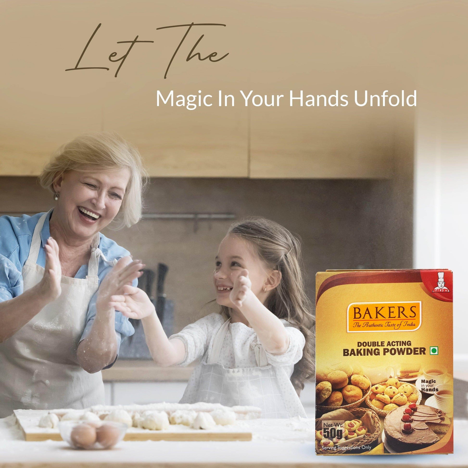 BAKING POWDER COMBO - BAKERS Double Acting Baking Powder Pack of 4 (50 gm x 4) - Pluugin Store