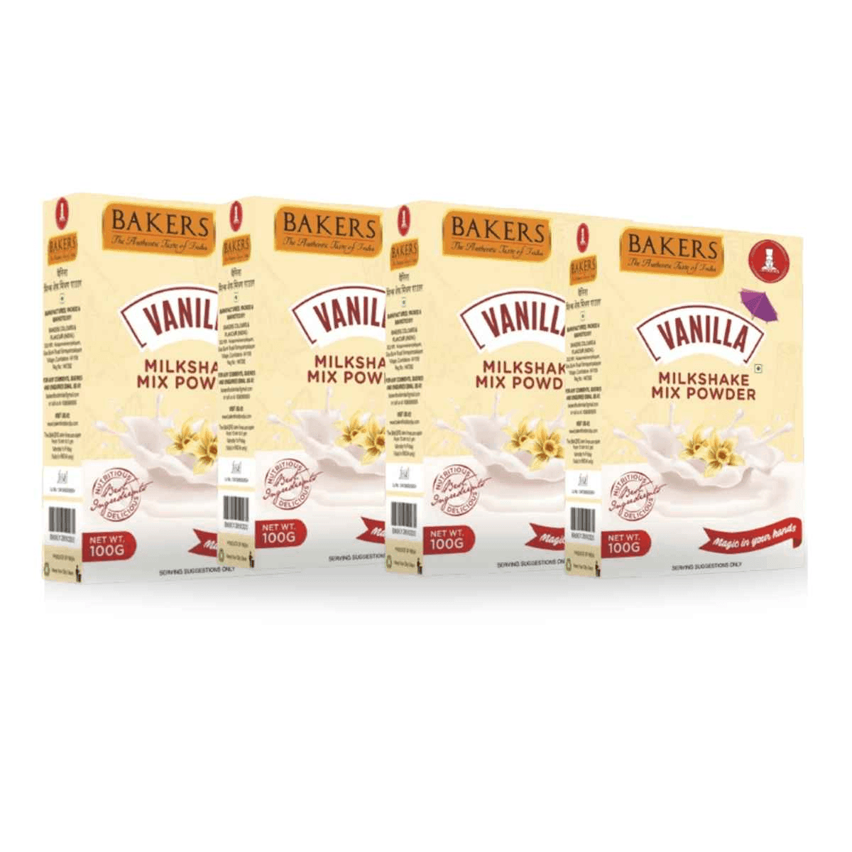 BAKERS Milkshake Mix Powder Vanilla Flavour 100gm - Pluugin Store