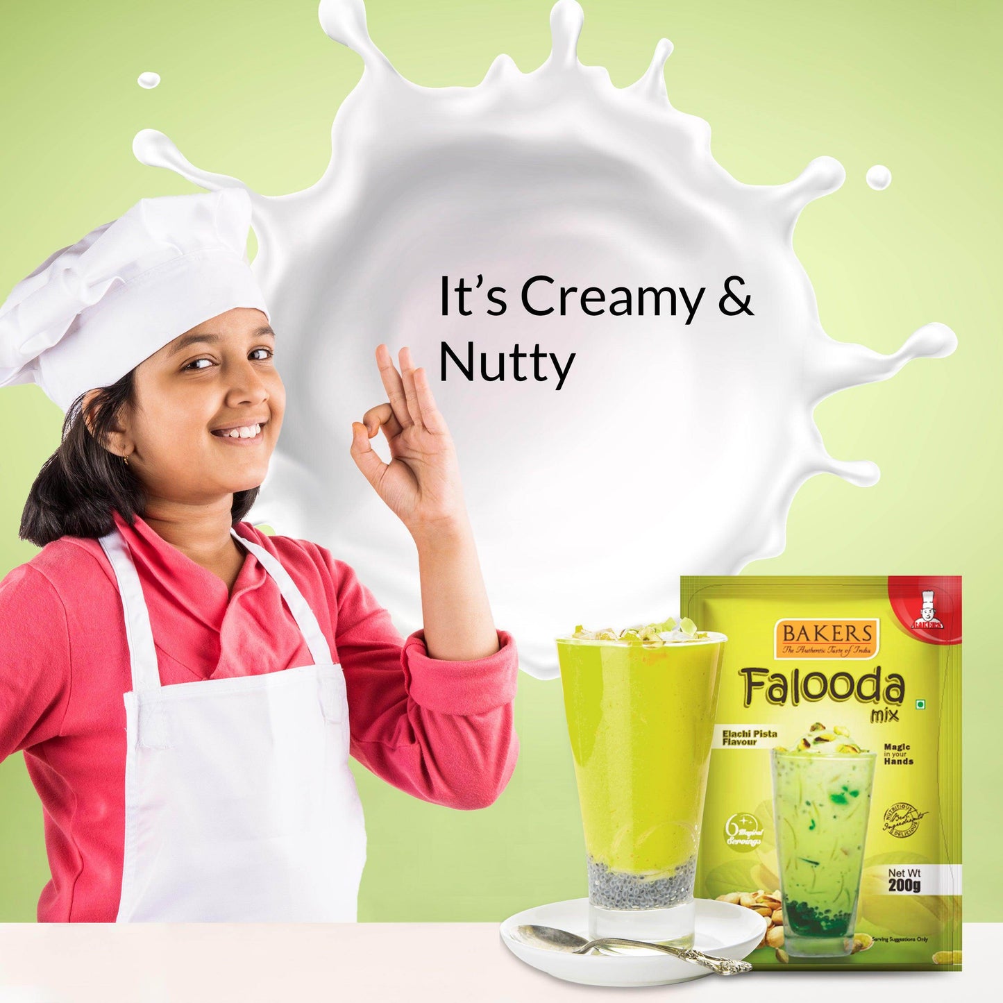 BAKERS Falooda Mix Powder Elachi Pista Flavour 200 gm - Pluugin Store