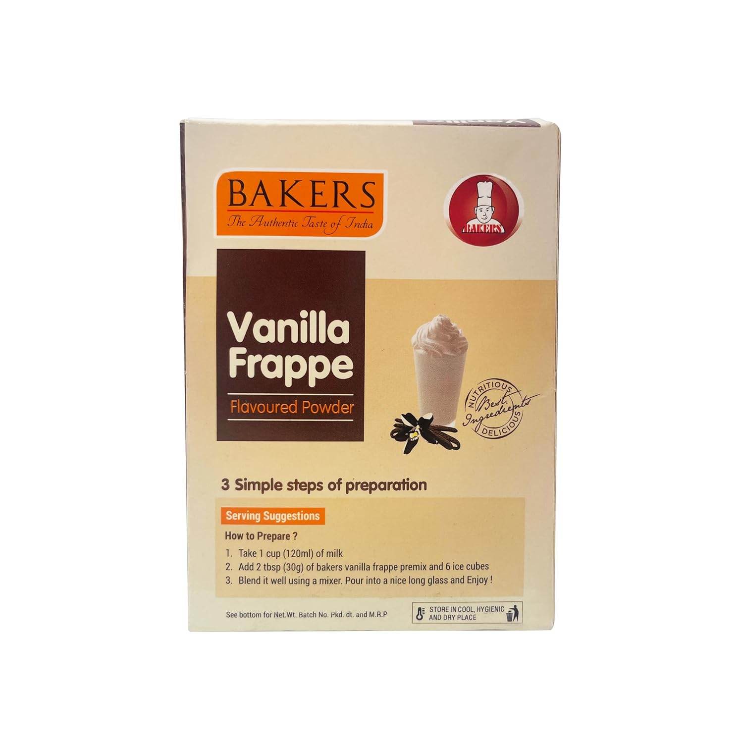 BAKERS Vanilla Frappe Powder Pack of 3 (100 gm x 3) - Pluugin Store