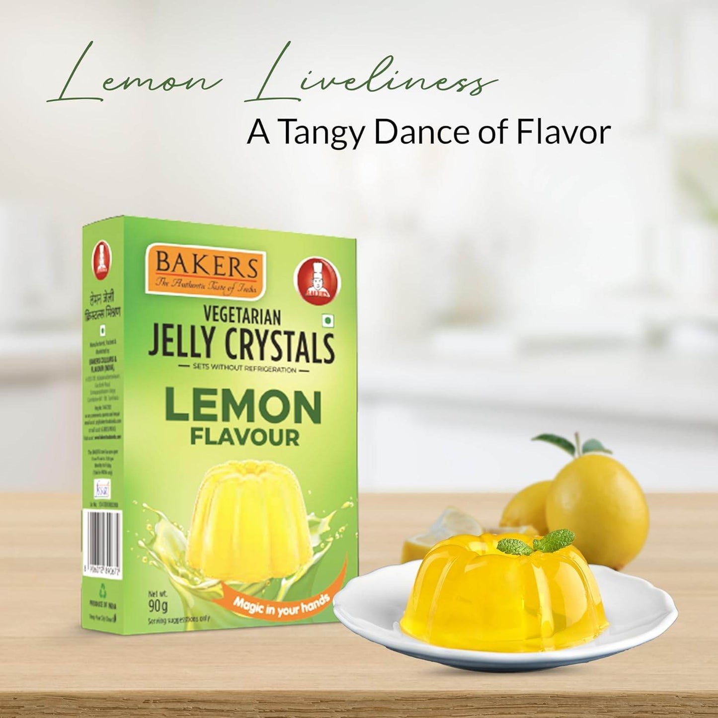 EXOTIC DESSERT COMBO 9 - BAKERS Custard Powder Vanilla Flavour 100 gm + BAKERS Jelly Crystals Lemon Flavour 90 gm - Pluugin Store