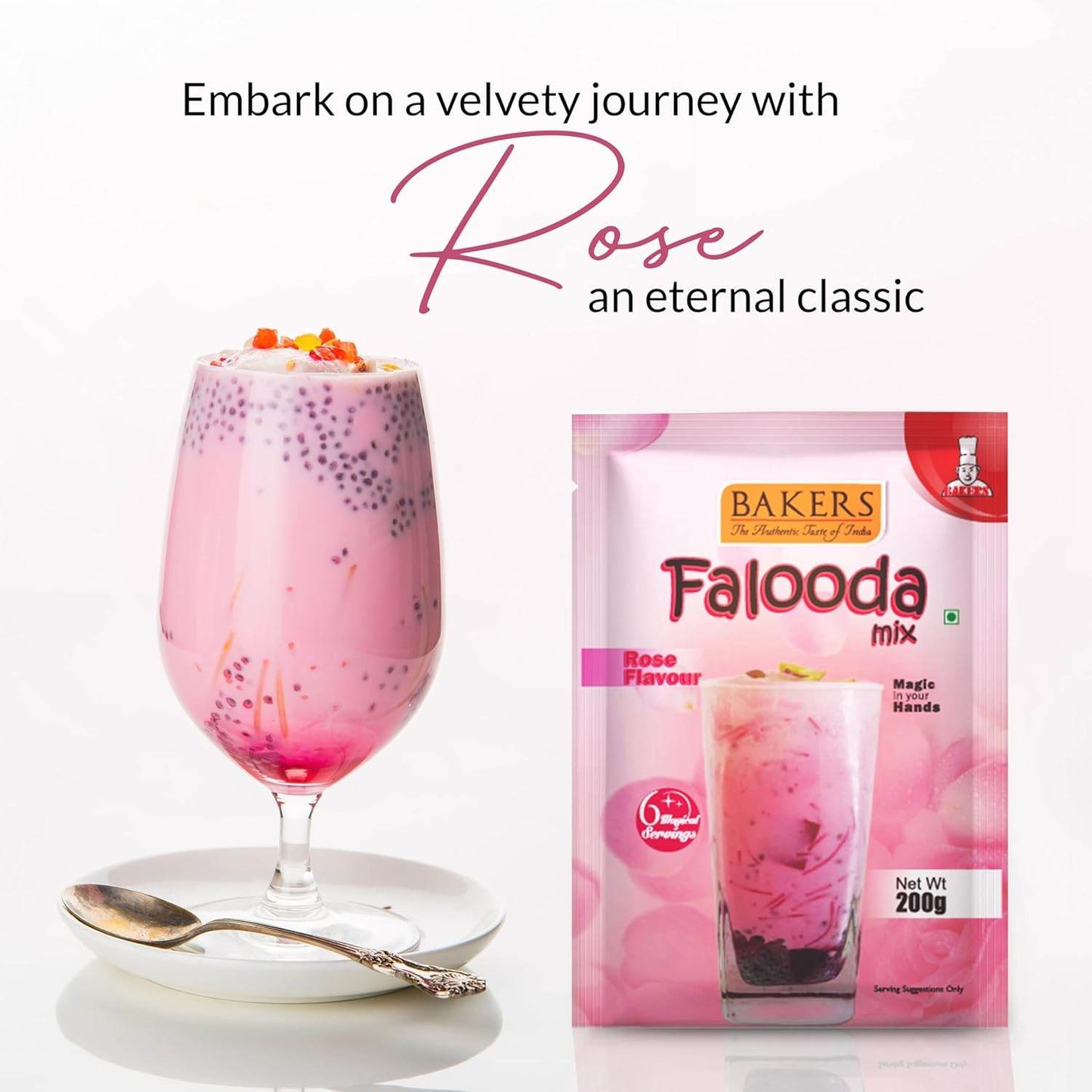 BAKERS Falooda Mix Powder Mango + Rose + Butter Scotch Flavour (200 gm) Pack of 3 - Pluugin Store