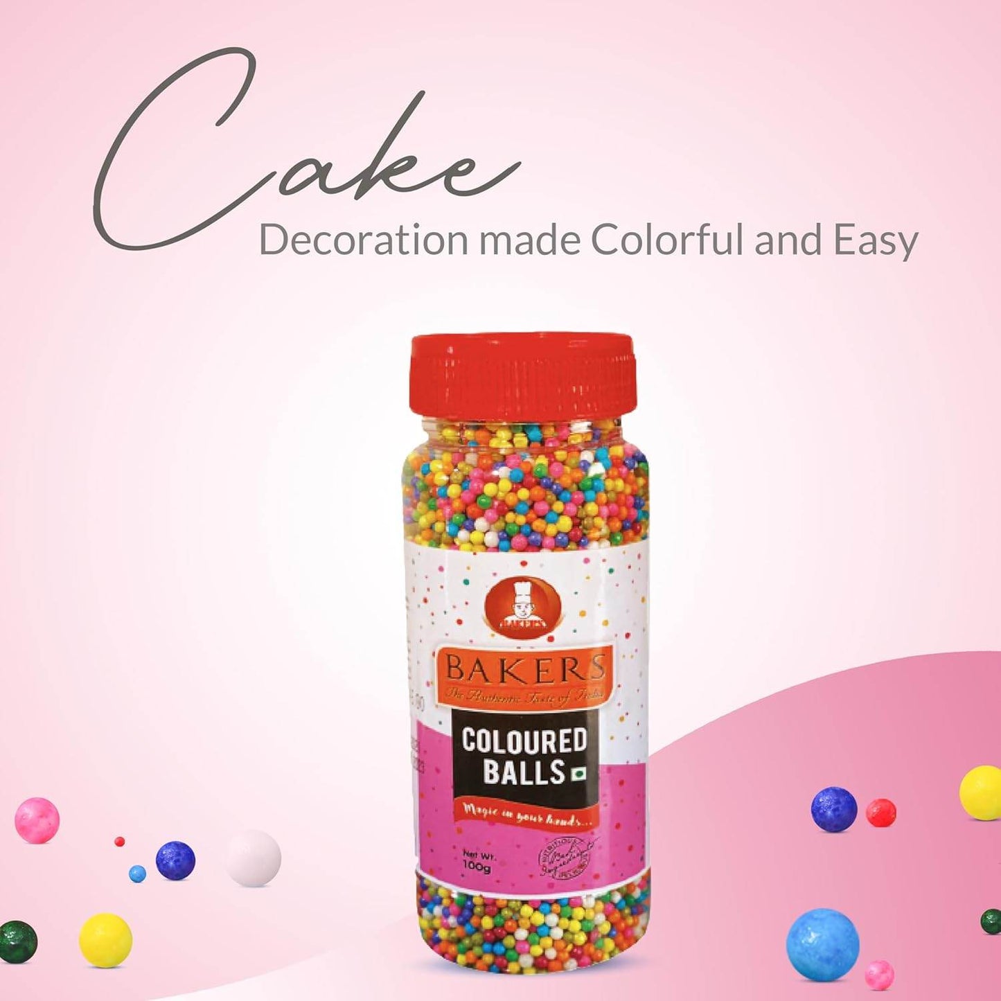 CAKE MAGIC COMBO 1 - BAKERS Sprinklers Silver Balls Edible Silver Coated Granules + Coloured Balls + Fantasy Vermicelli Chocolate - Pluugin Store