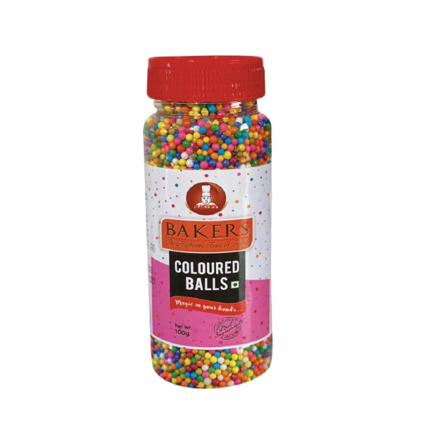 CAKE MAGIC COMBO 1 - BAKERS Sprinklers Silver Balls Edible Silver Coated Granules + Coloured Balls + Fantasy Vermicelli Chocolate - Pluugin Store