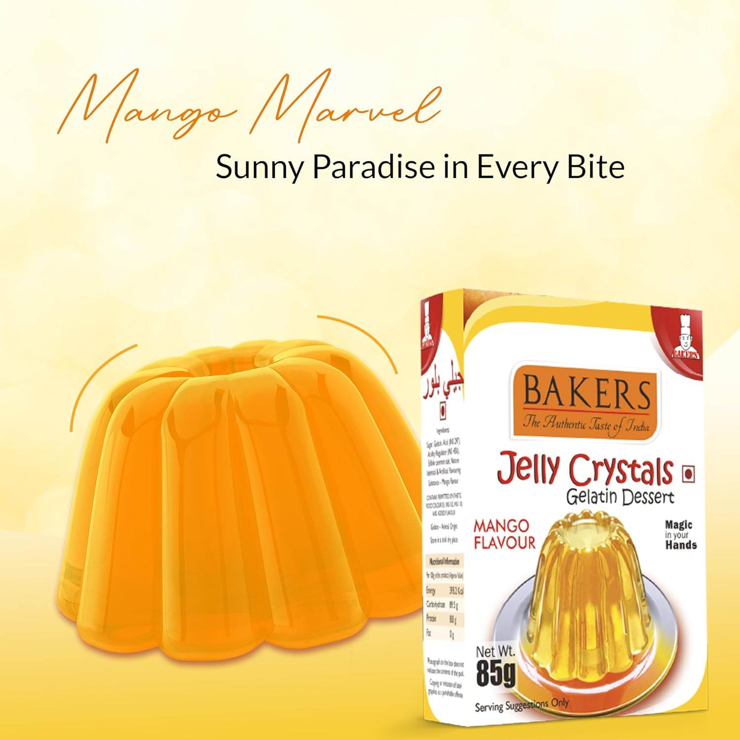 BAKERS Jelly Crystals Mango Flavour Pack of 1 (85 gm x 1) - Pluugin Store
