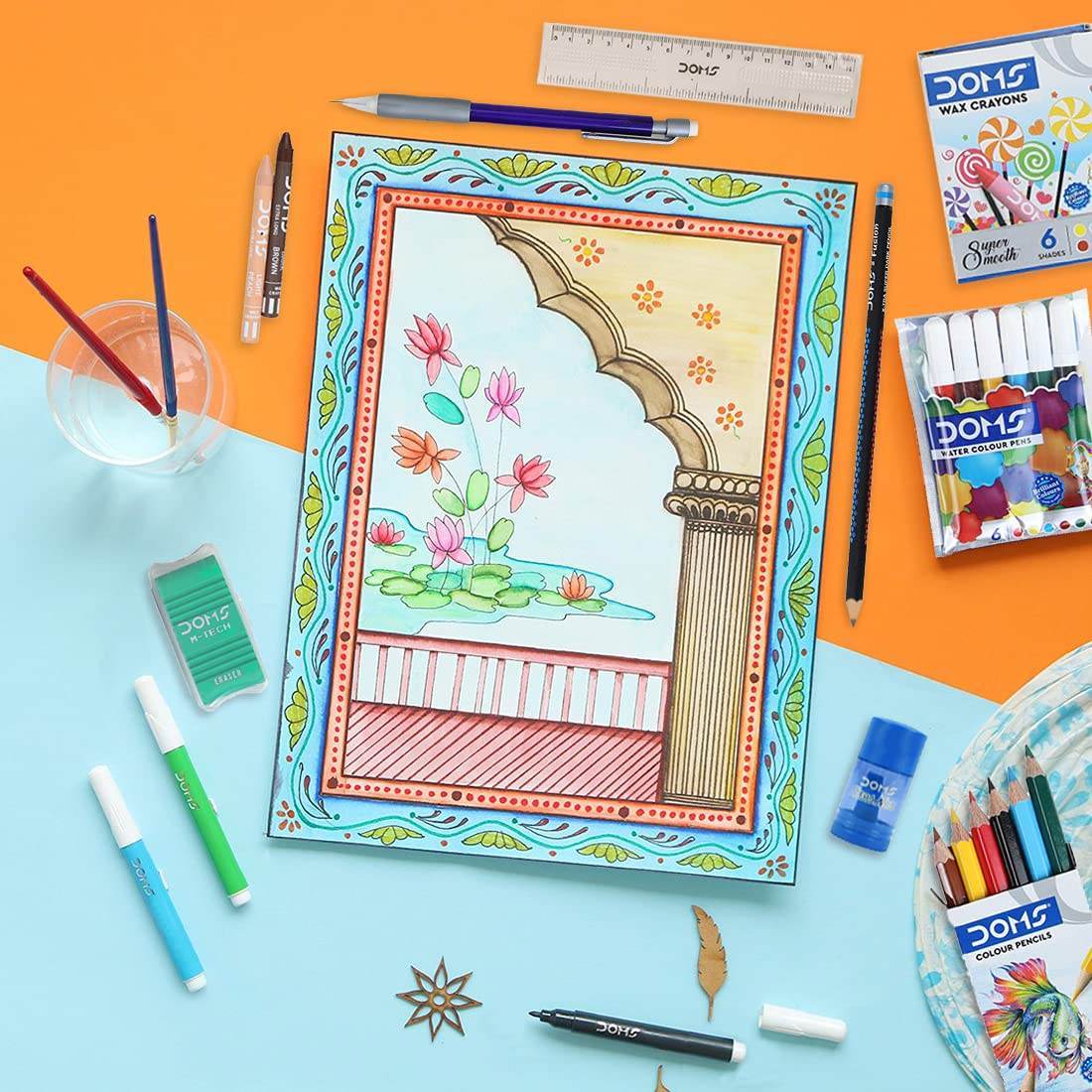 Doms Plastic Wow Craft Kit | Perfect Value Pack | Kit for Creative Minds | Gifting Range for Kids | Combination of 7 Stationery Items, Multicolor Pack of 10 (9+1 Free) - Pluugin Store