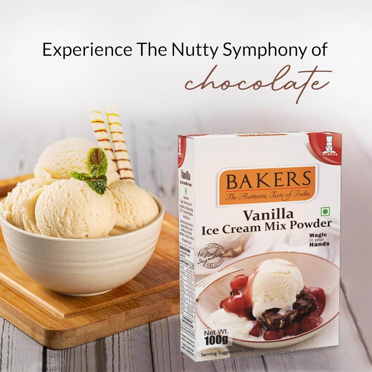 BAKERS Ice Cream Mix Powder Pista + Chocolate + Blueberry + Vanilla Flavour Pack of 4 - Pluugin Store