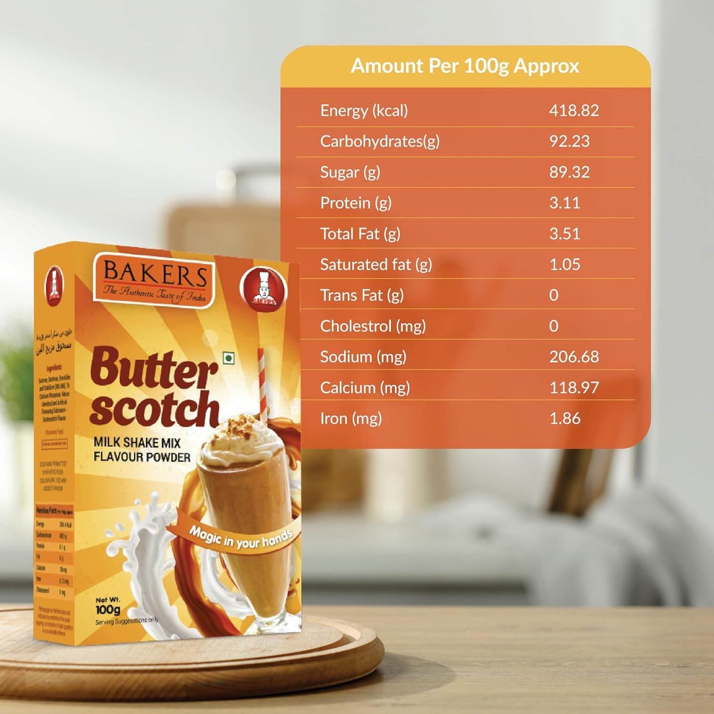 BAKERS Milkshake Mix Powder Rose + Mango + Butterscotch Flavour Pack of 3 (100 gm x 3) - Pluugin Store