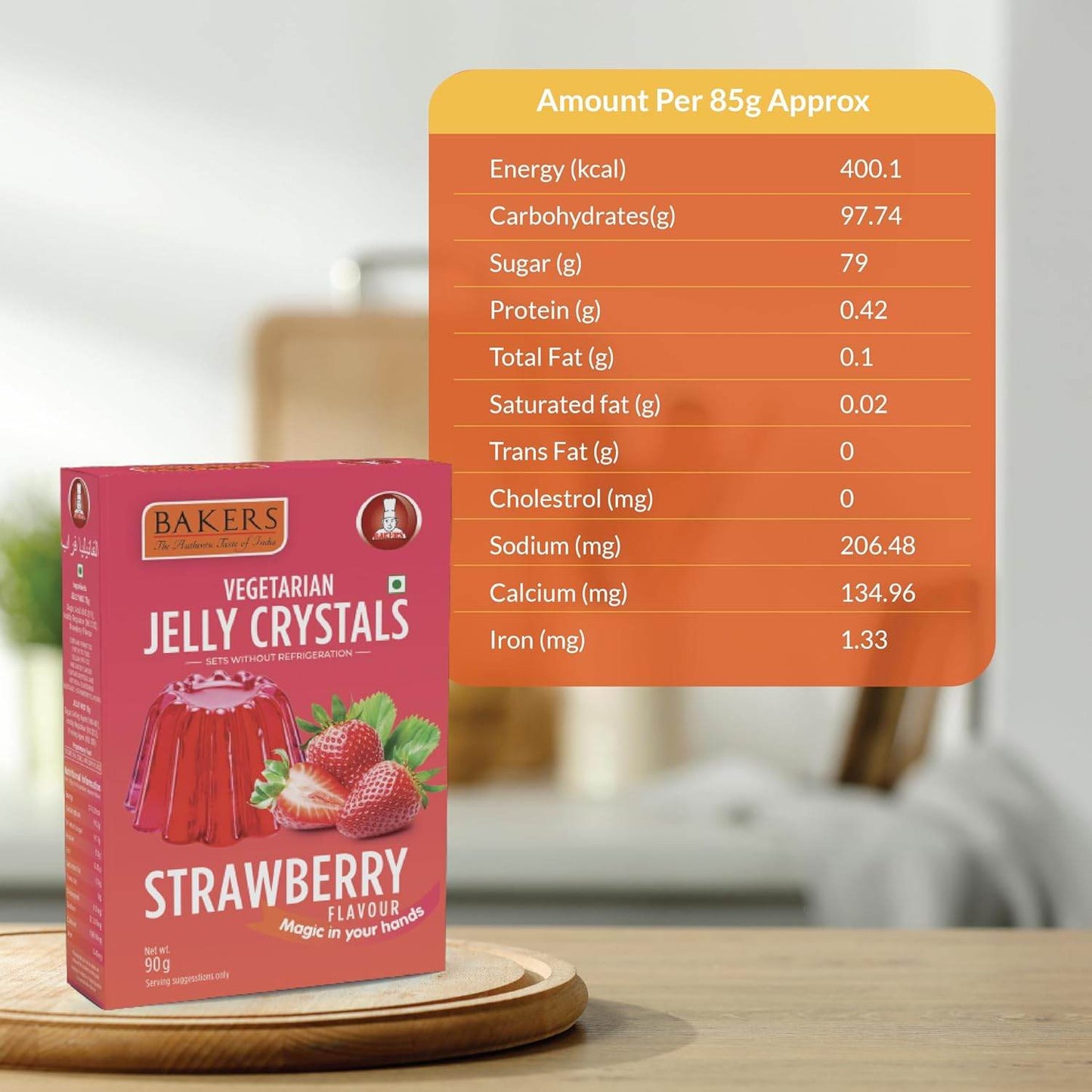 EXOTIC DESSERT COMBO 4 - BAKERS Custard Powder Vanilla Flavour 100 gm + BAKERS Jelly Crystals Strawberry Flavour 90 gm - Pluugin Store