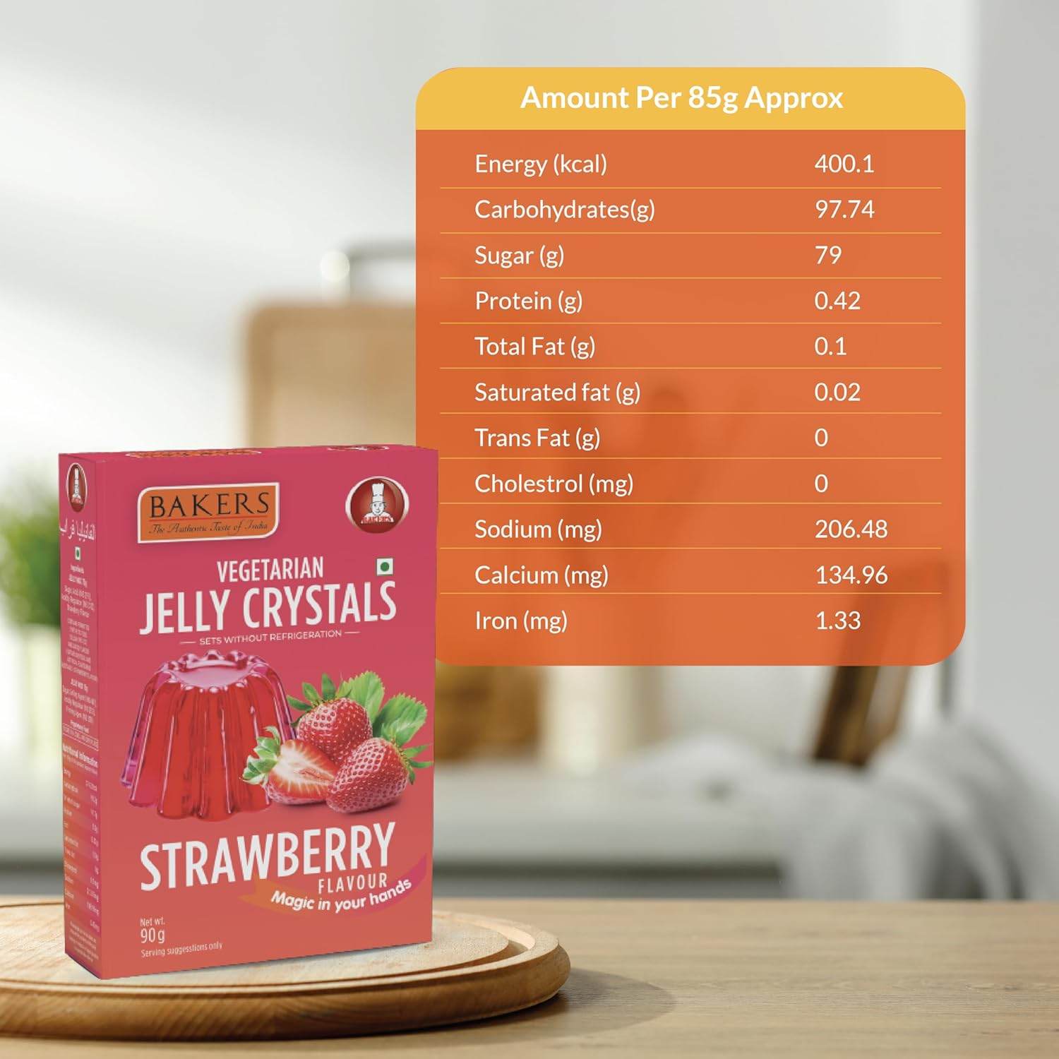 EXOTIC DESSERT COMBO 4 - BAKERS Custard Powder Vanilla Flavour 100 gm + BAKERS Jelly Crystals Strawberry Flavour 90 gm - Pluugin Store