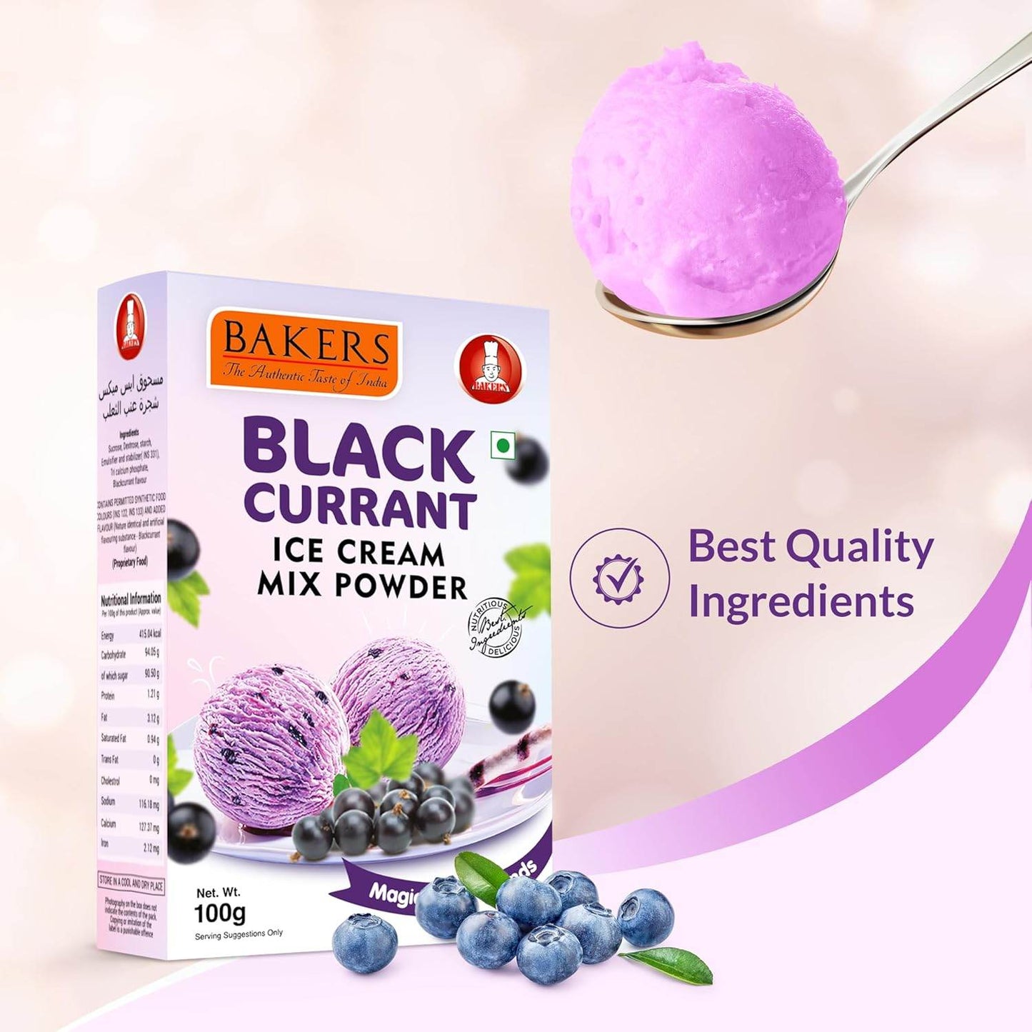 BAKERS Ice Cream Mix Powder Butter Scotch + Mango+ Kesar Pista + Black Currant Flavour Pack of 4 - Pluugin Store