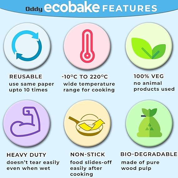 Oddy Ecobake Heavy Duty Coated Cooking  Paper 10" (20 M) (Pack of 1) - Pluugin Store