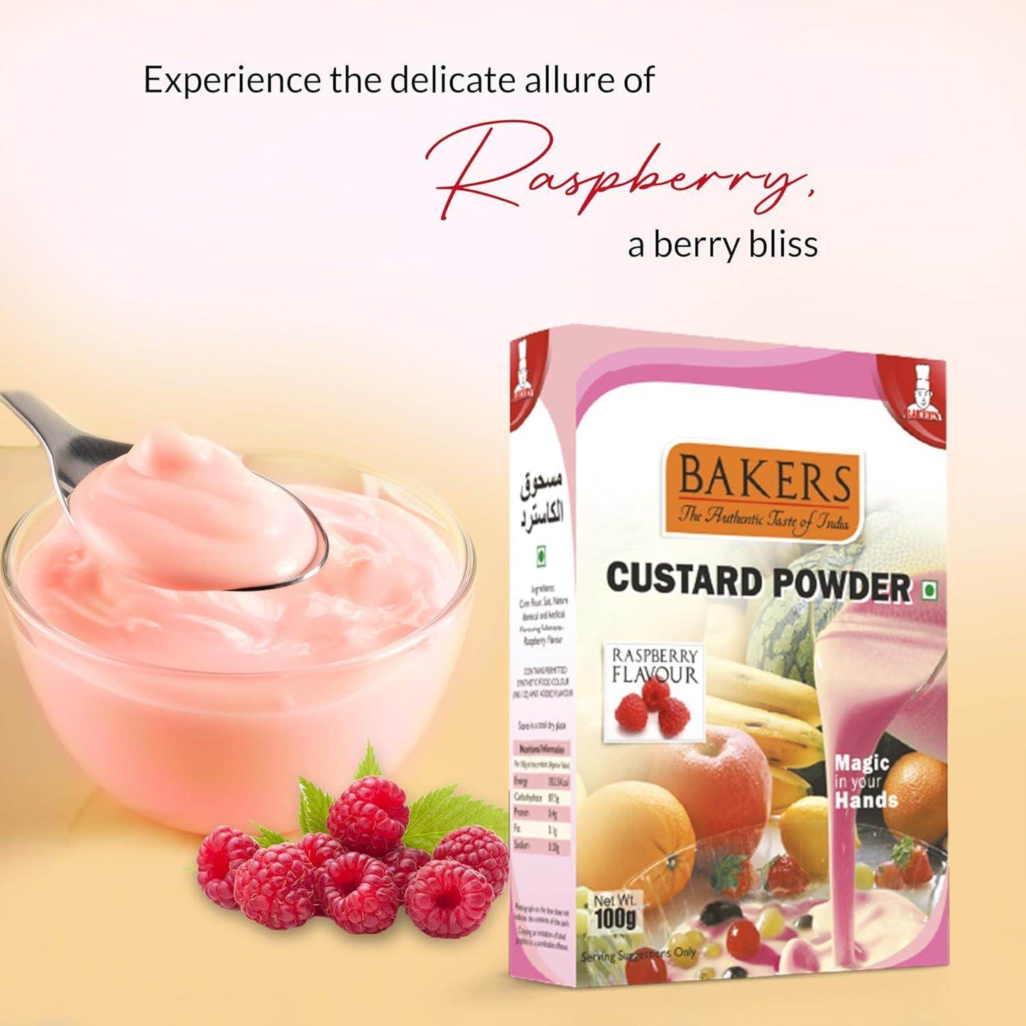 BAKERS Custard Powder Raspberry Flavour - Pluugin Store