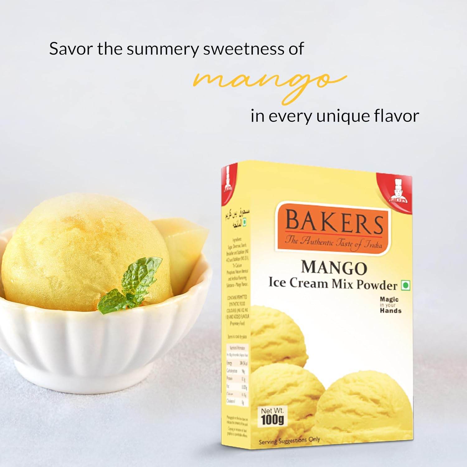 BAKERS Ice Cream Mix Powder Kesar Pista + Mango + Pack of 2 Chocolate Flavour Pack of 4 - Pluugin Store