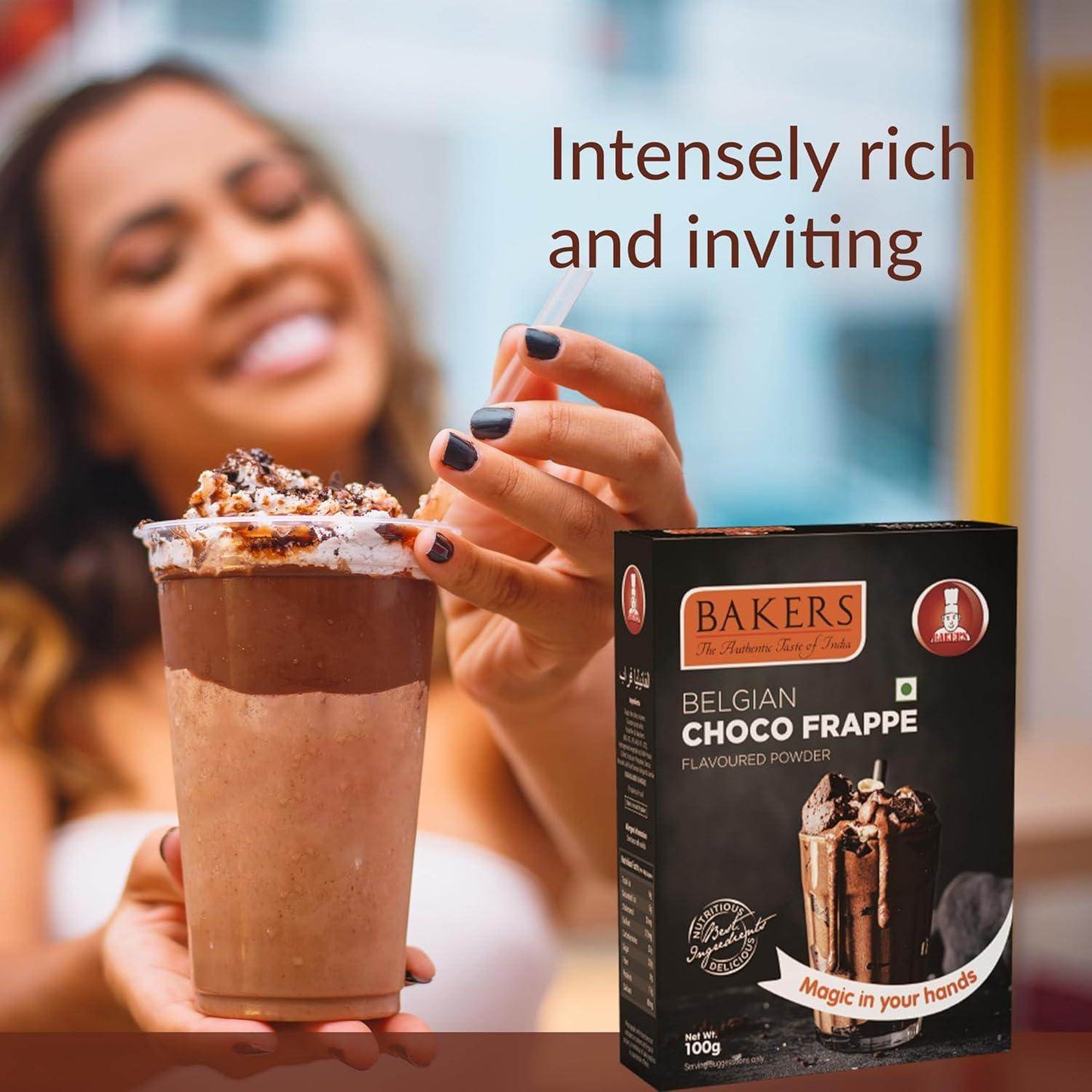 TWIN TEMPTATION PACK 1 - BAKERS Belgian Choco + Cold Coffe Flavour Frappe Powder Pack of 4 (100 gm x 4) - Pluugin Store
