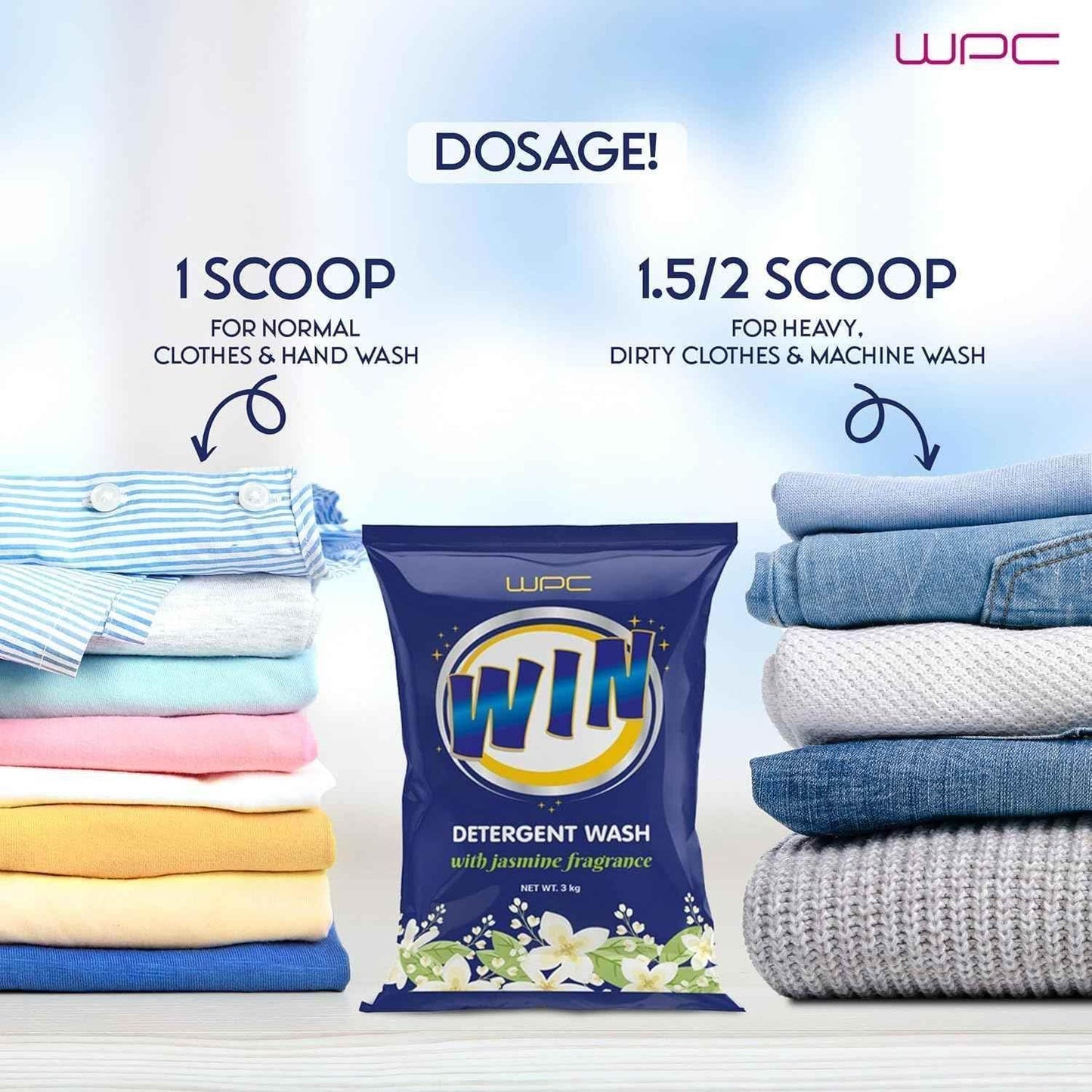 WPC Toilet Cleaner + Bathroom Cleaner + Glass Cleaner + Detergent 3KG - Pluugin Store