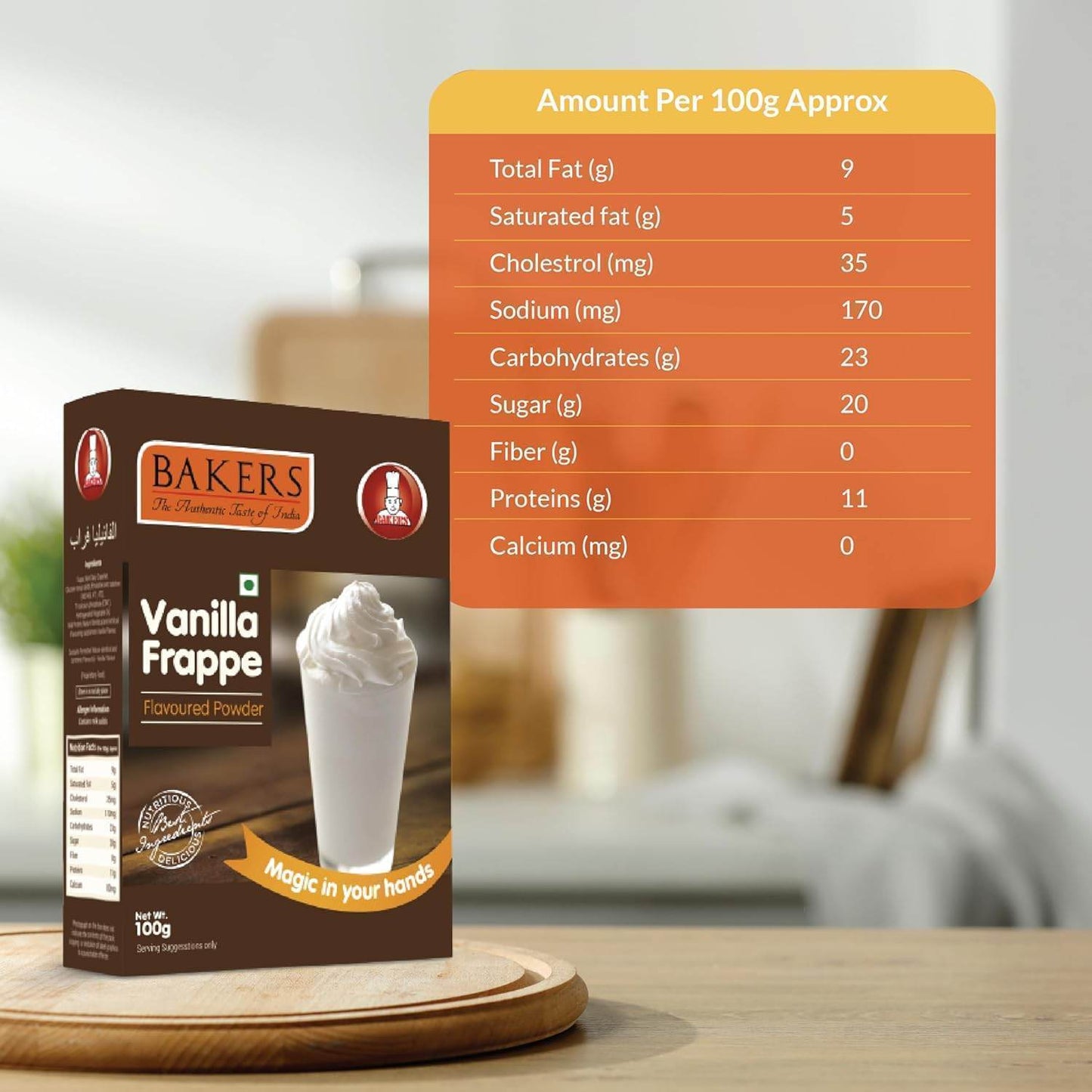 BAKERS FRAPPE Vanilla + Belgian Choco + Cold Coffe Frappe Powder (Pack of 5) 100gm Each - Pluugin Store