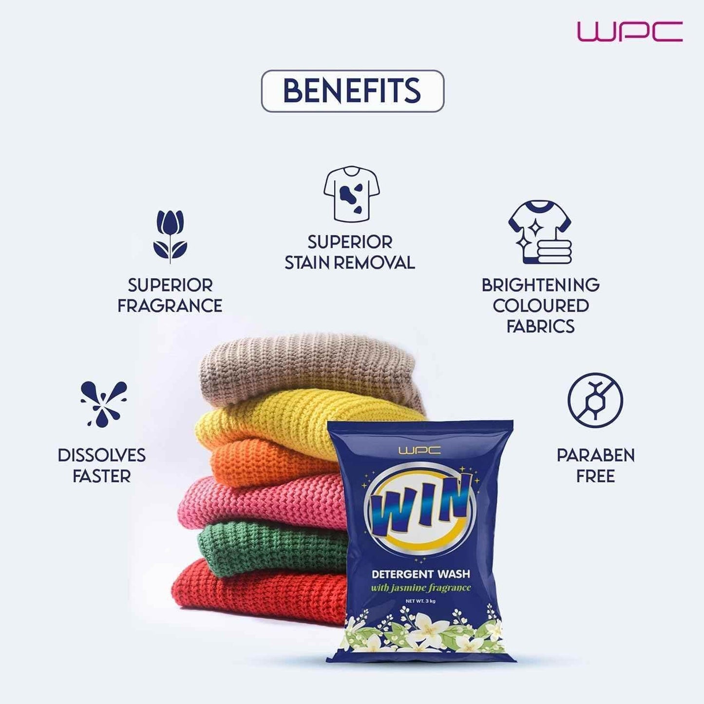 WPC Toilet Cleaner + Bathroom Cleaner + Glass Cleaner + Detergent 3KG - Pluugin Store