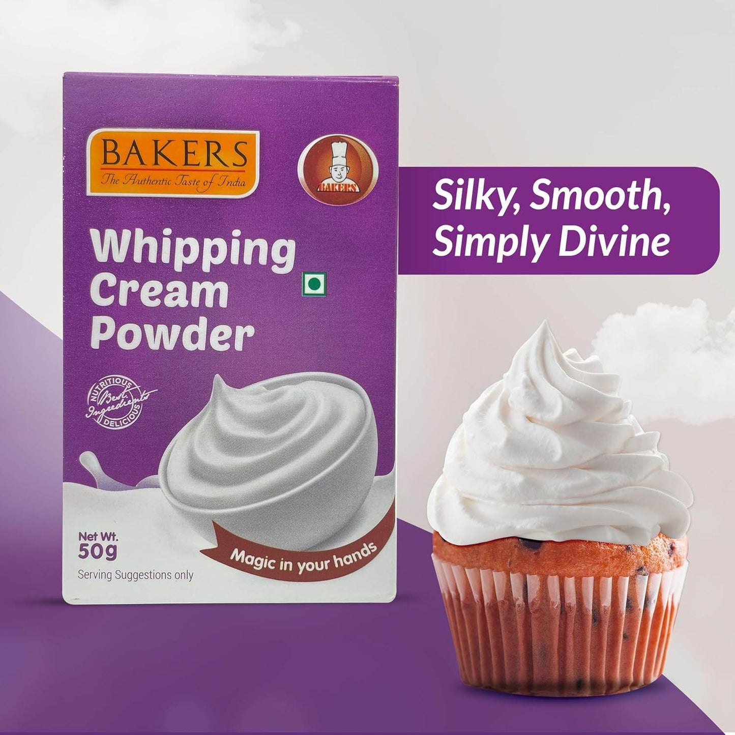 BAKERS Vanilla Flavored Whipping Cream Powder Mix 50gm (Pack of 3) - Pluugin Store