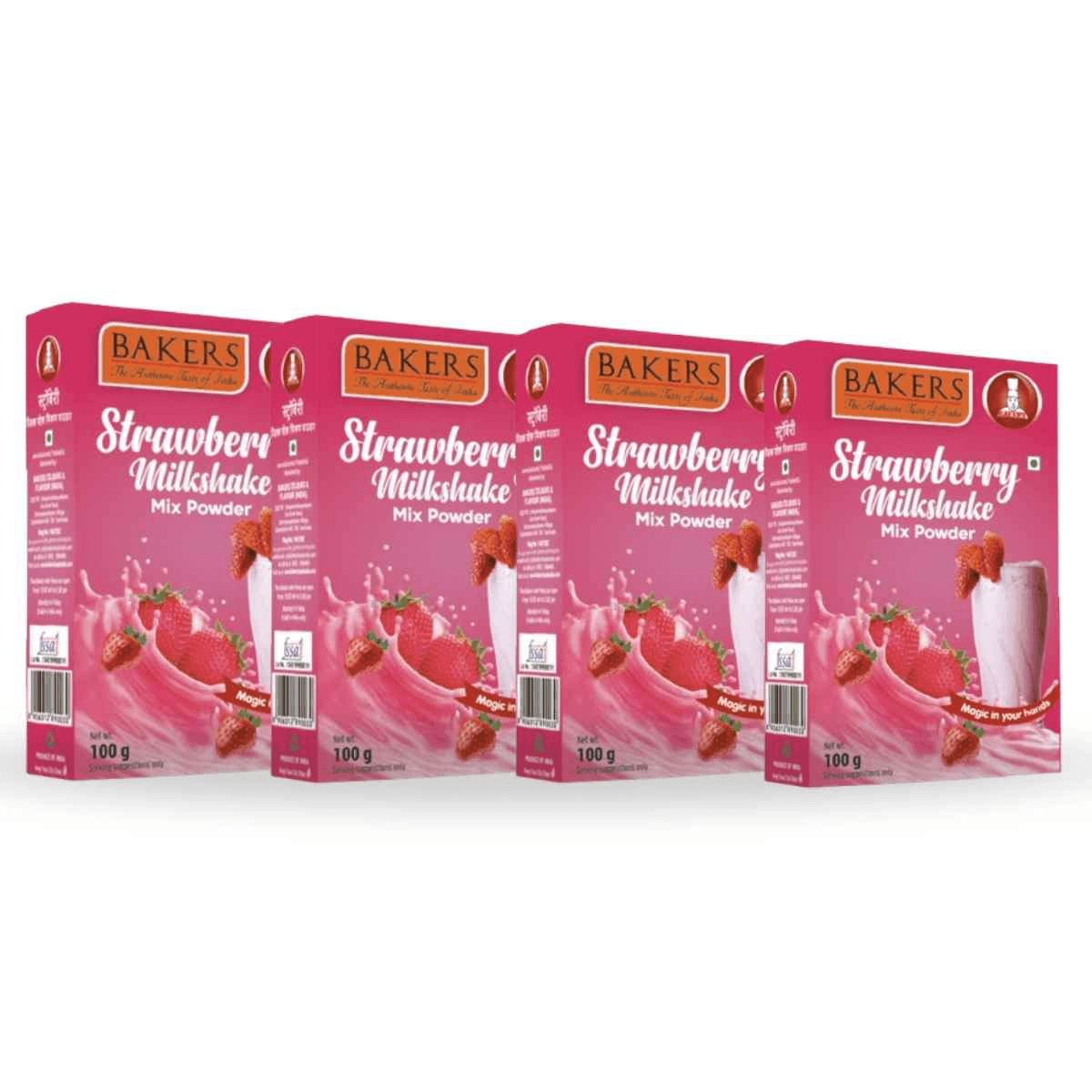 BAKERS Milkshake Mix Powder Strawberry Flavour 100gm - Pluugin Store