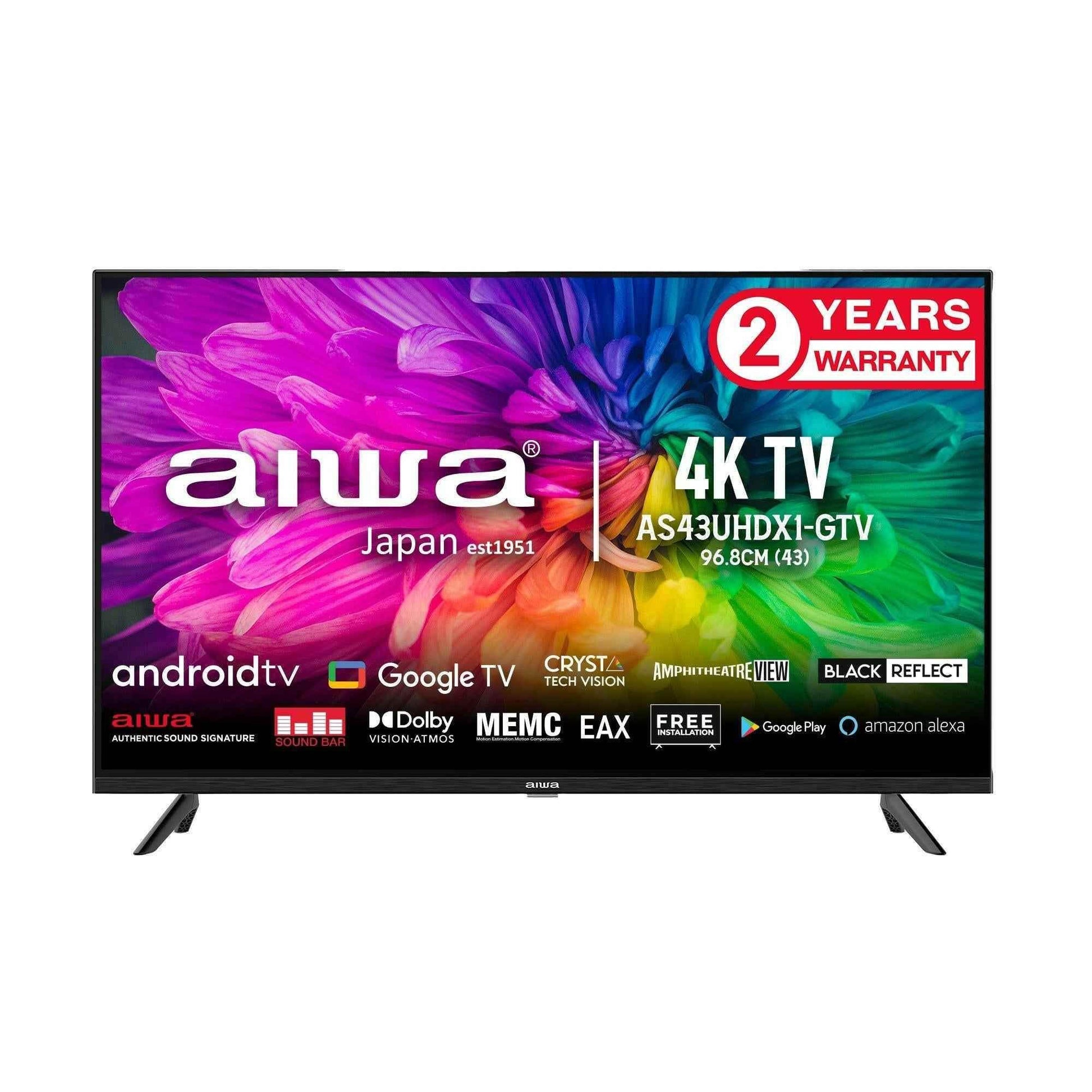 AIWA MAGNIFIQ 108 cm (43 inches) Ultra HD 4K Smart Google LED TV Crystal Vision Technology with Google Play Alexa, (Black) (Model 2023) 1 Year Warranty - Pluugin Store