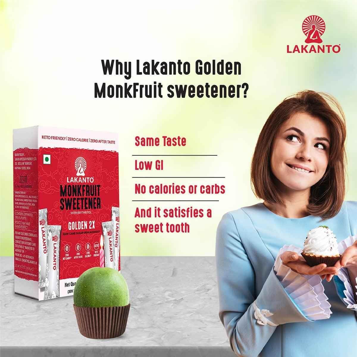 Lakanto Golden 2X Monk Fruit Sweetener (30N X 2.5gm Sachets) - Pluugin Store